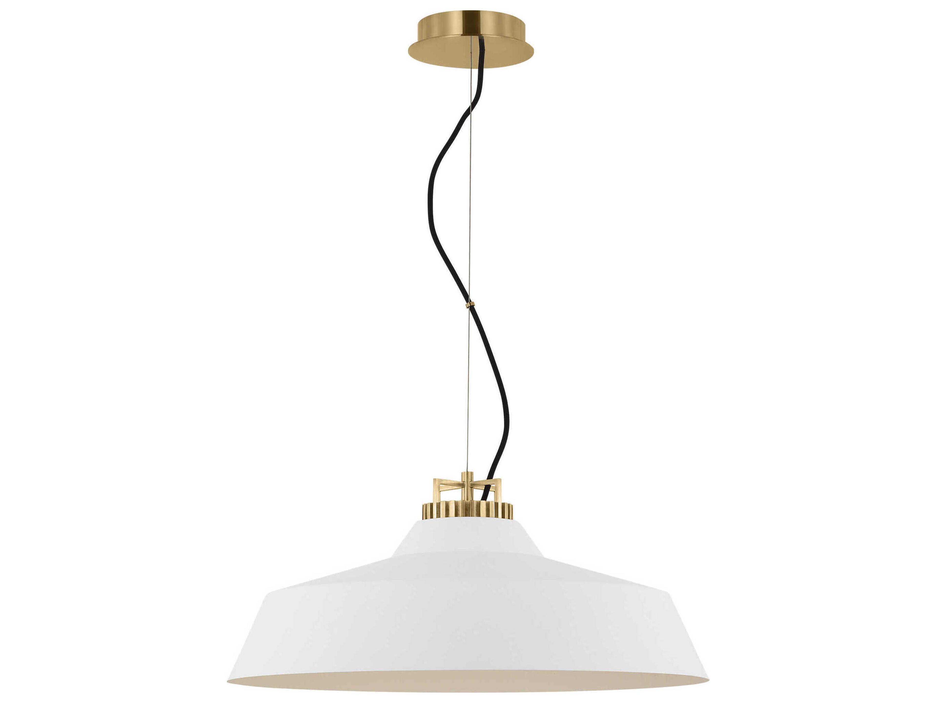 Visual Comfort Modern Forge 1-Light White Natural Brass Pendant