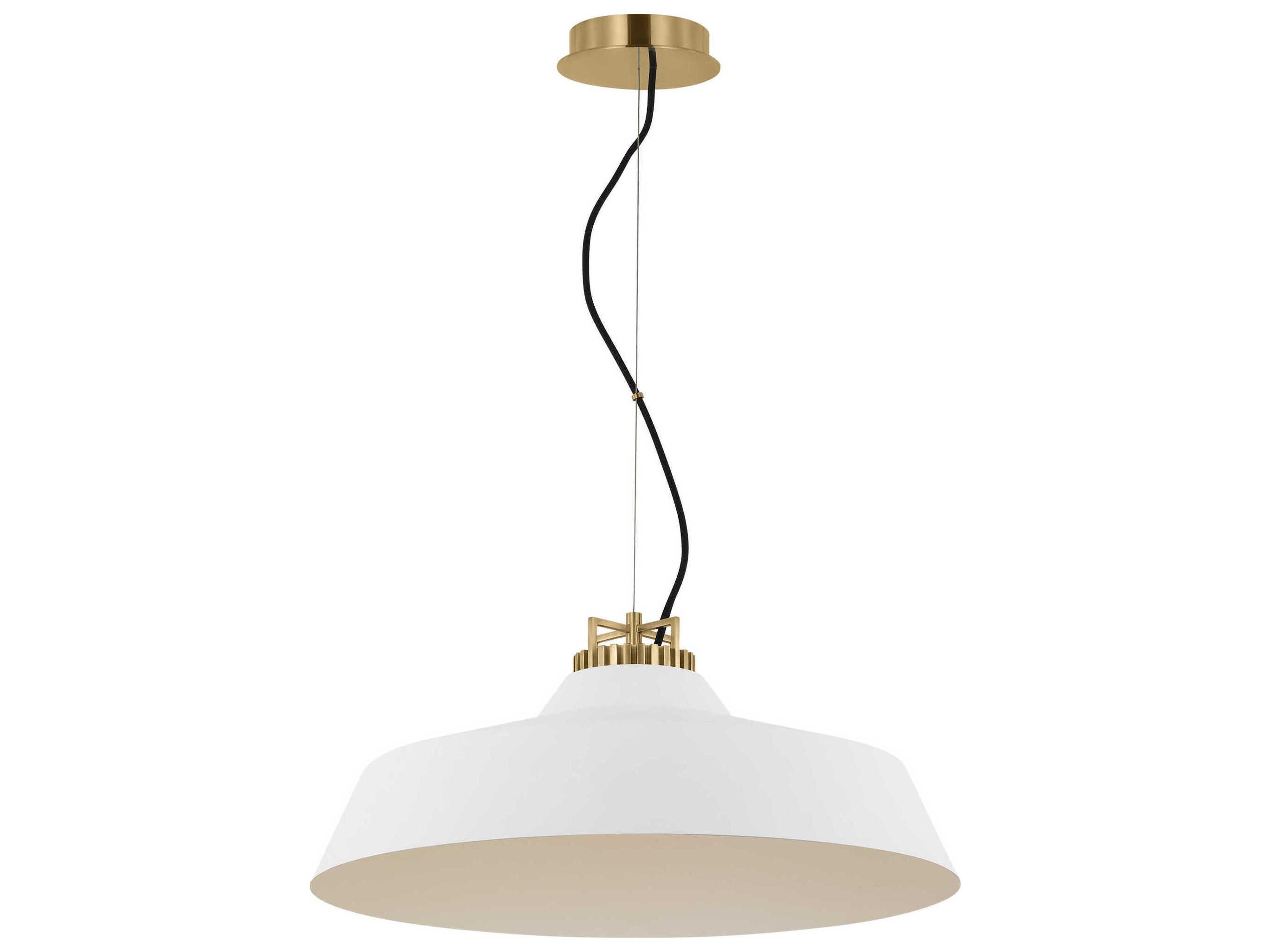 Visual Comfort Modern Forge 1-Light White Natural Brass Pendant