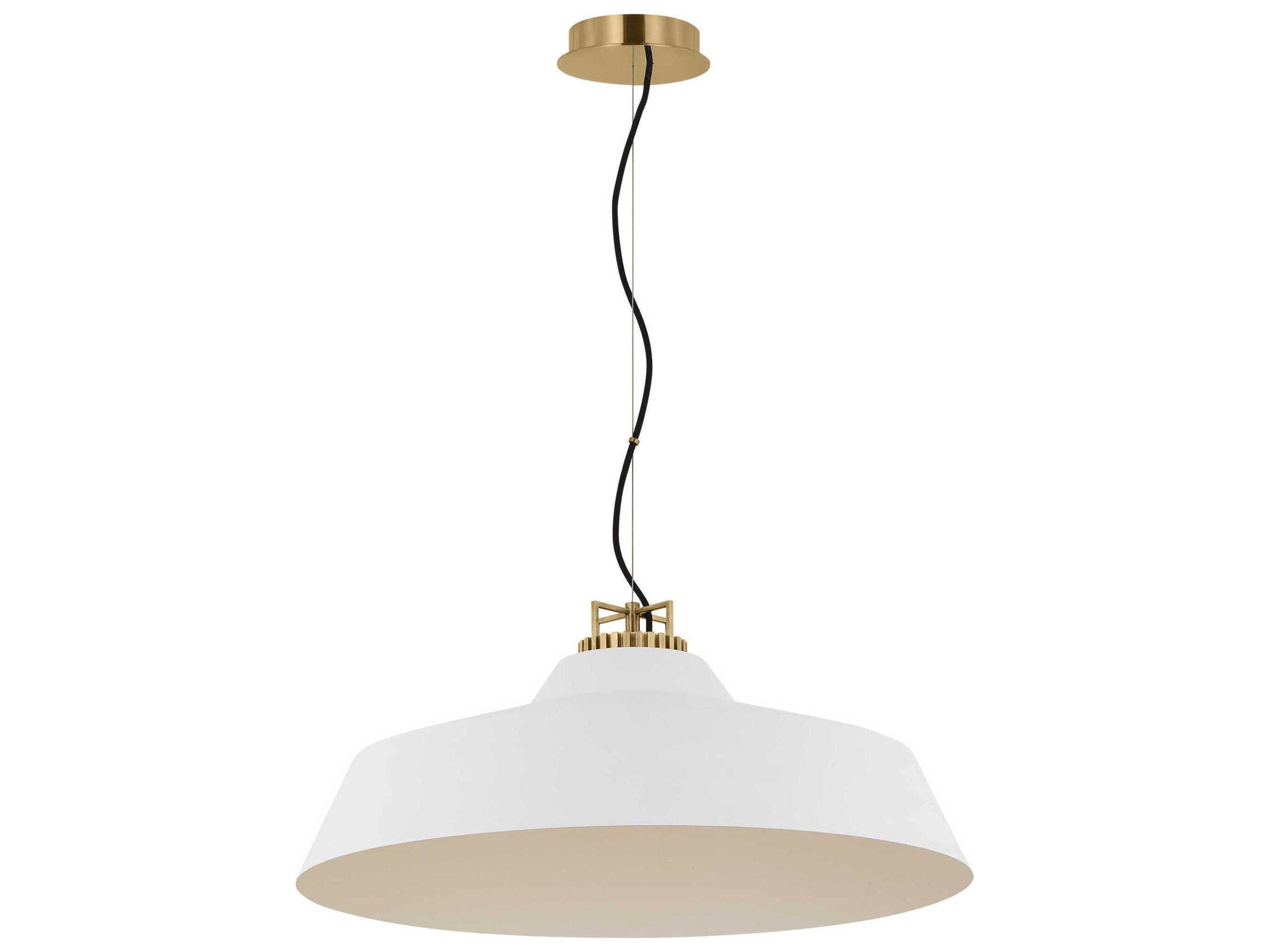 Visual Comfort Modern Forge 1-Light White Natural Brass Pendant