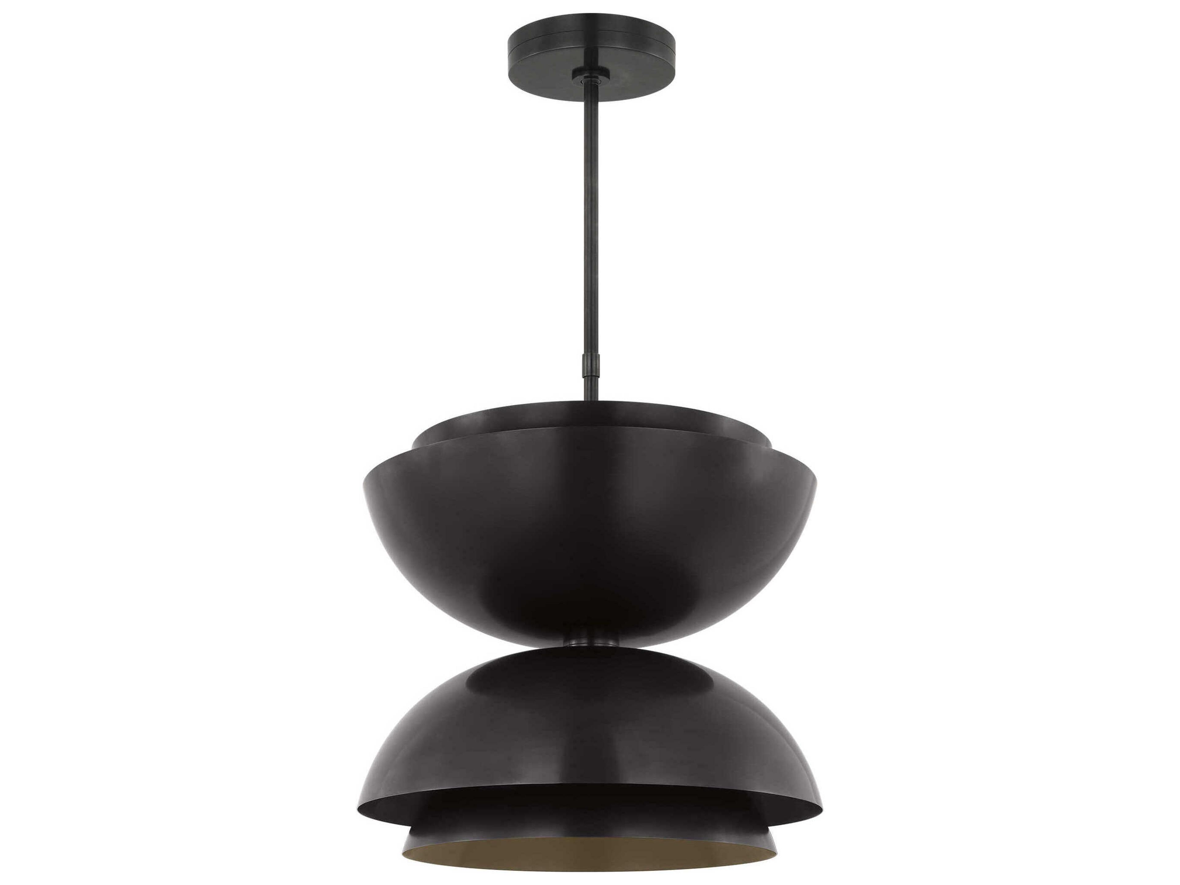 Visual Comfort Modern Shanti 2-Light Dark Bronze Dome Pendant