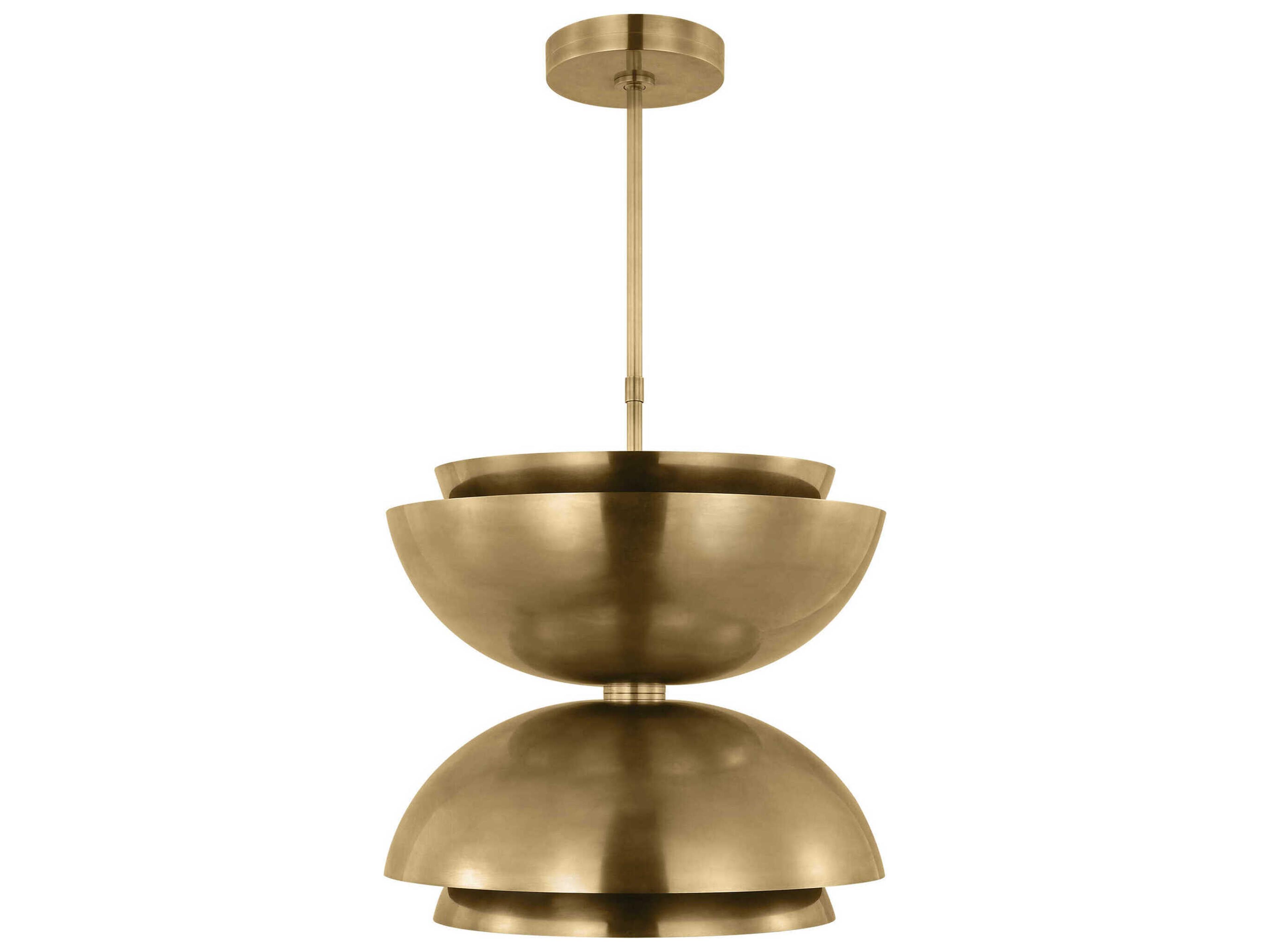 Shanti 2-Light Natural Brass Dome Pendant