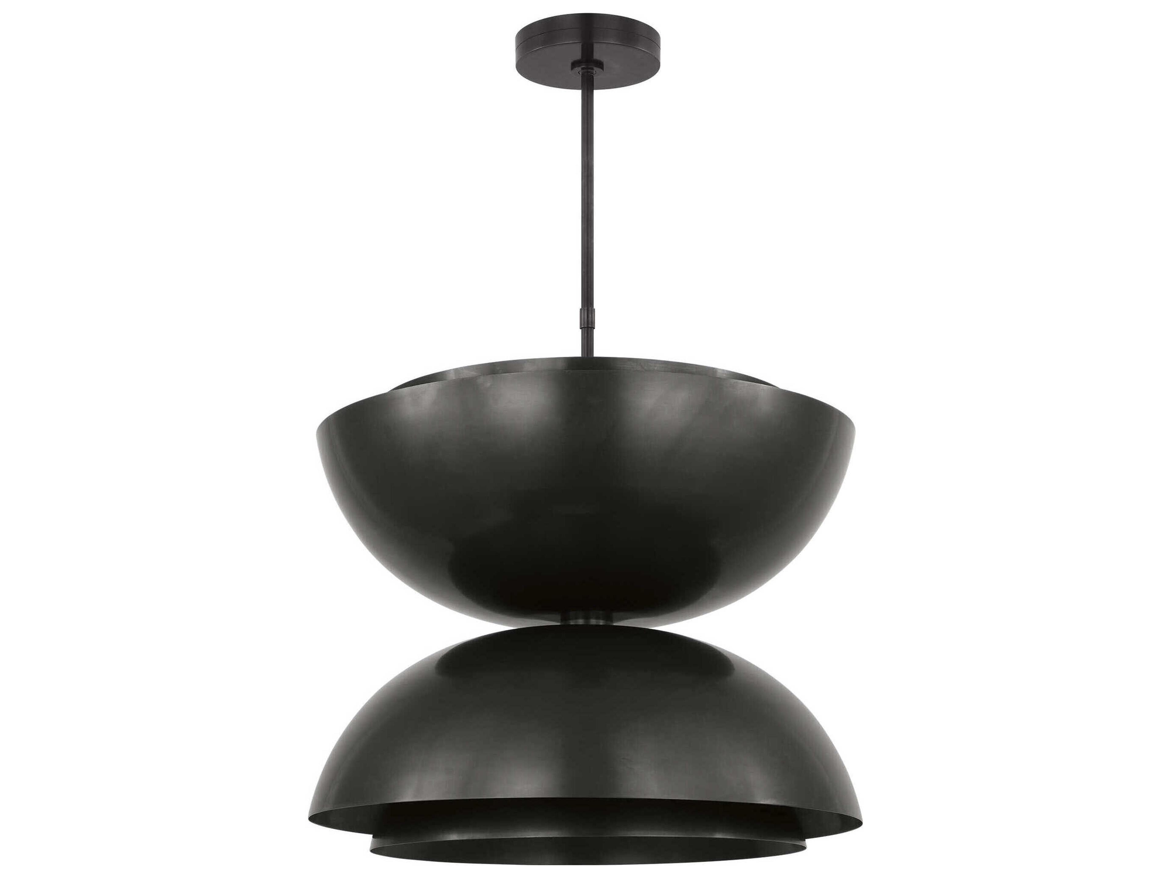 Visual Comfort Modern Shanti 2-Light Dark Bronze Black Dome Pendant