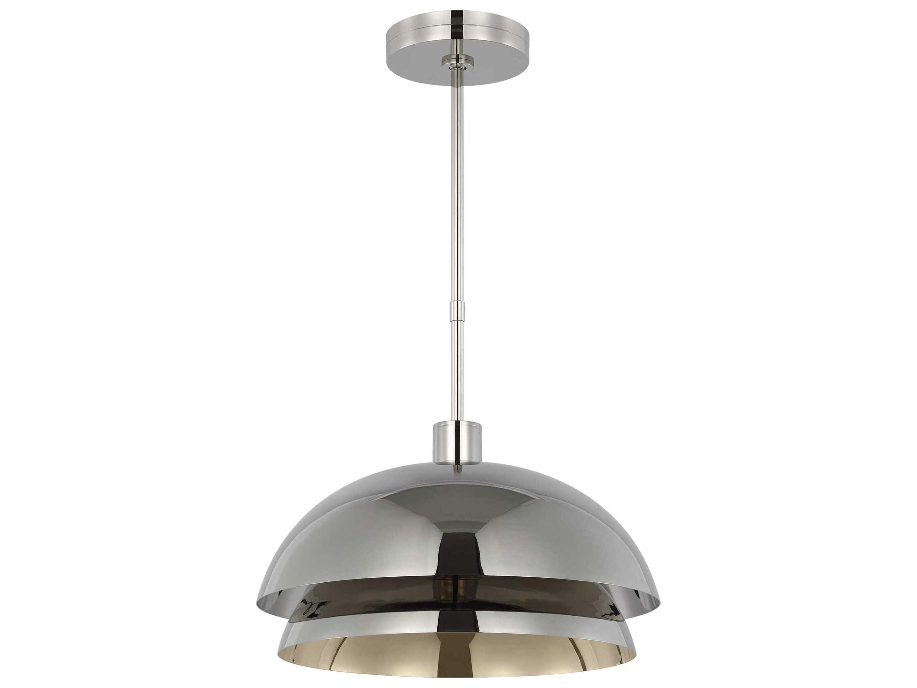 Visual Comfort Modern Shanti 1-Light Polished Nickel Dome Pendant