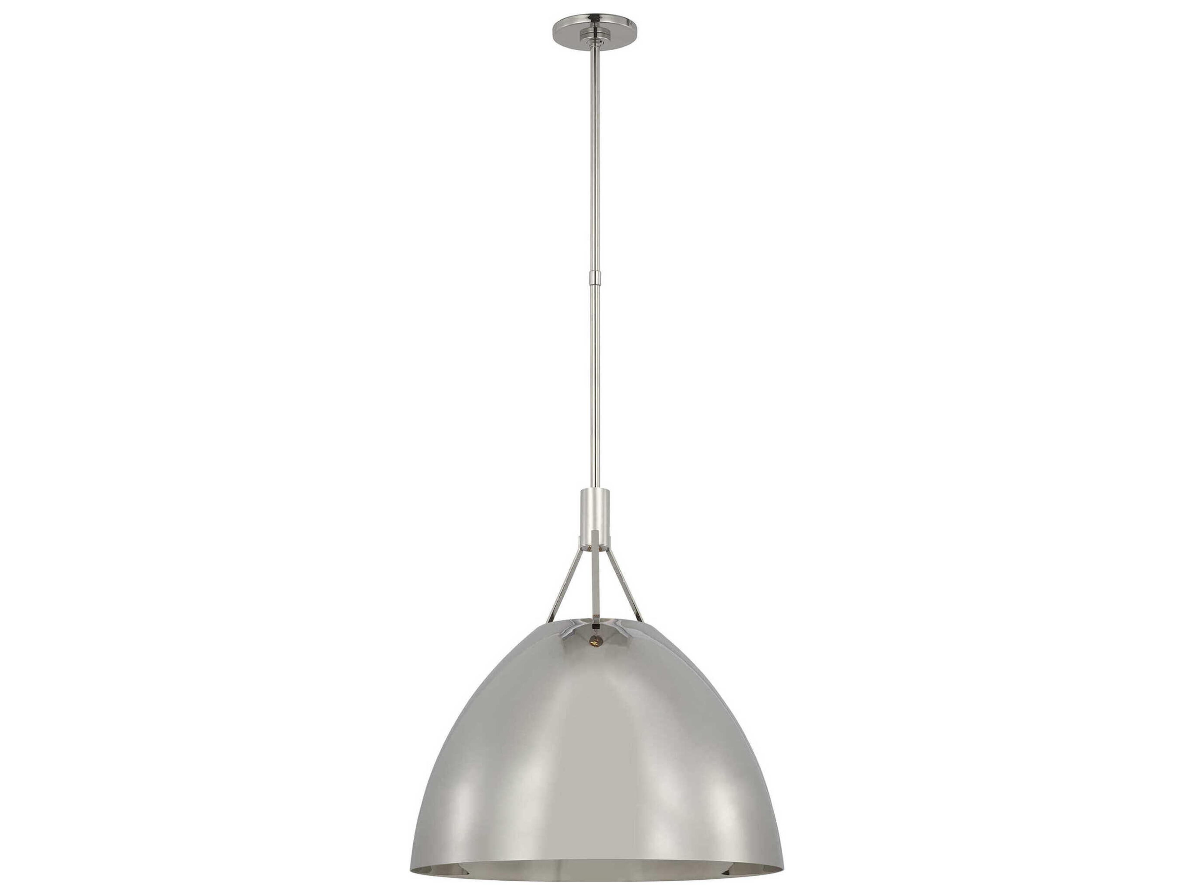 Visual Comfort Modern Sospeso 1-Light Polished Nickel Dome Pendant