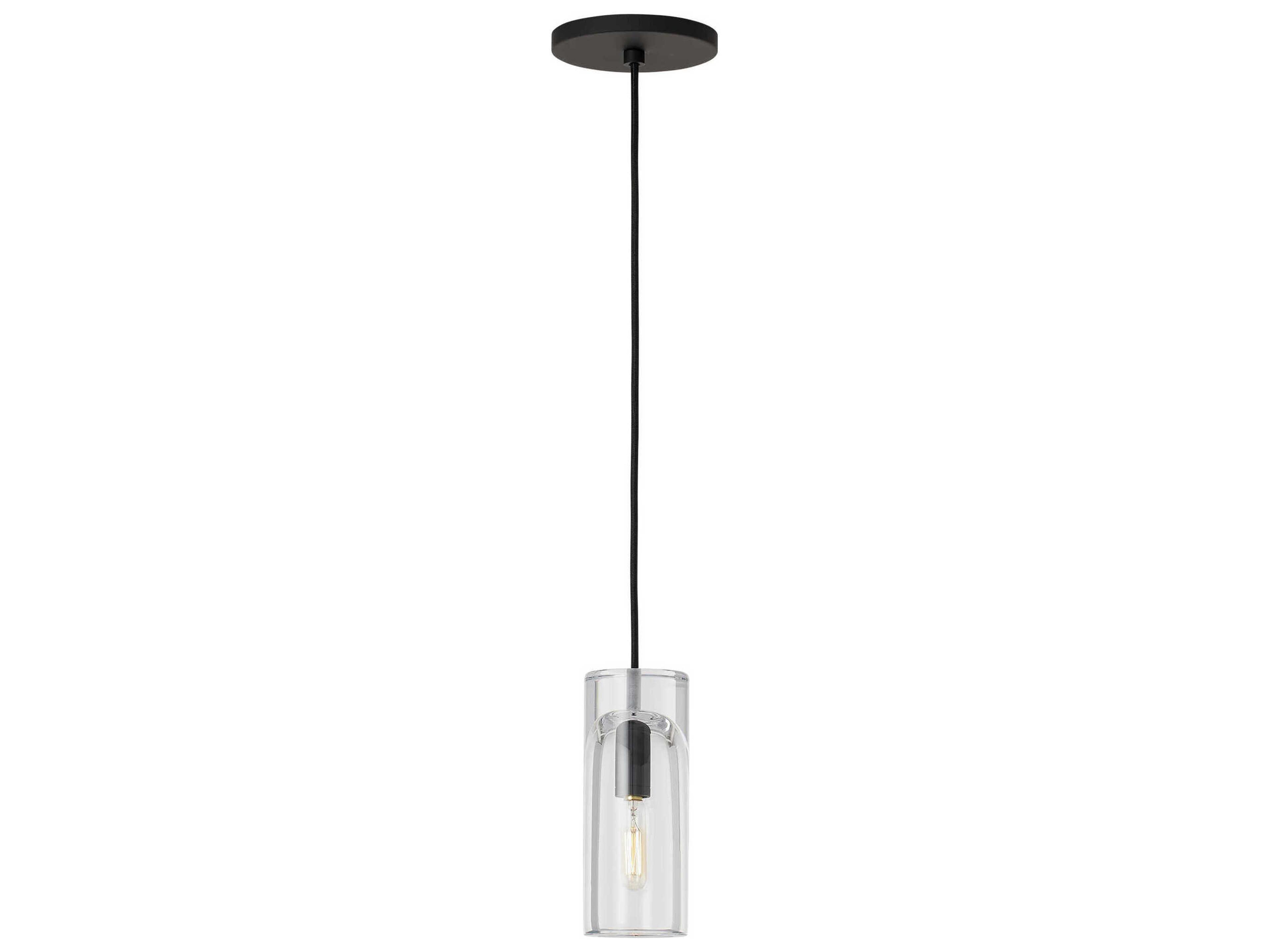Visual Comfort Modern Horizon 1-Light Nightshade Black Cylinder Mini Pendant