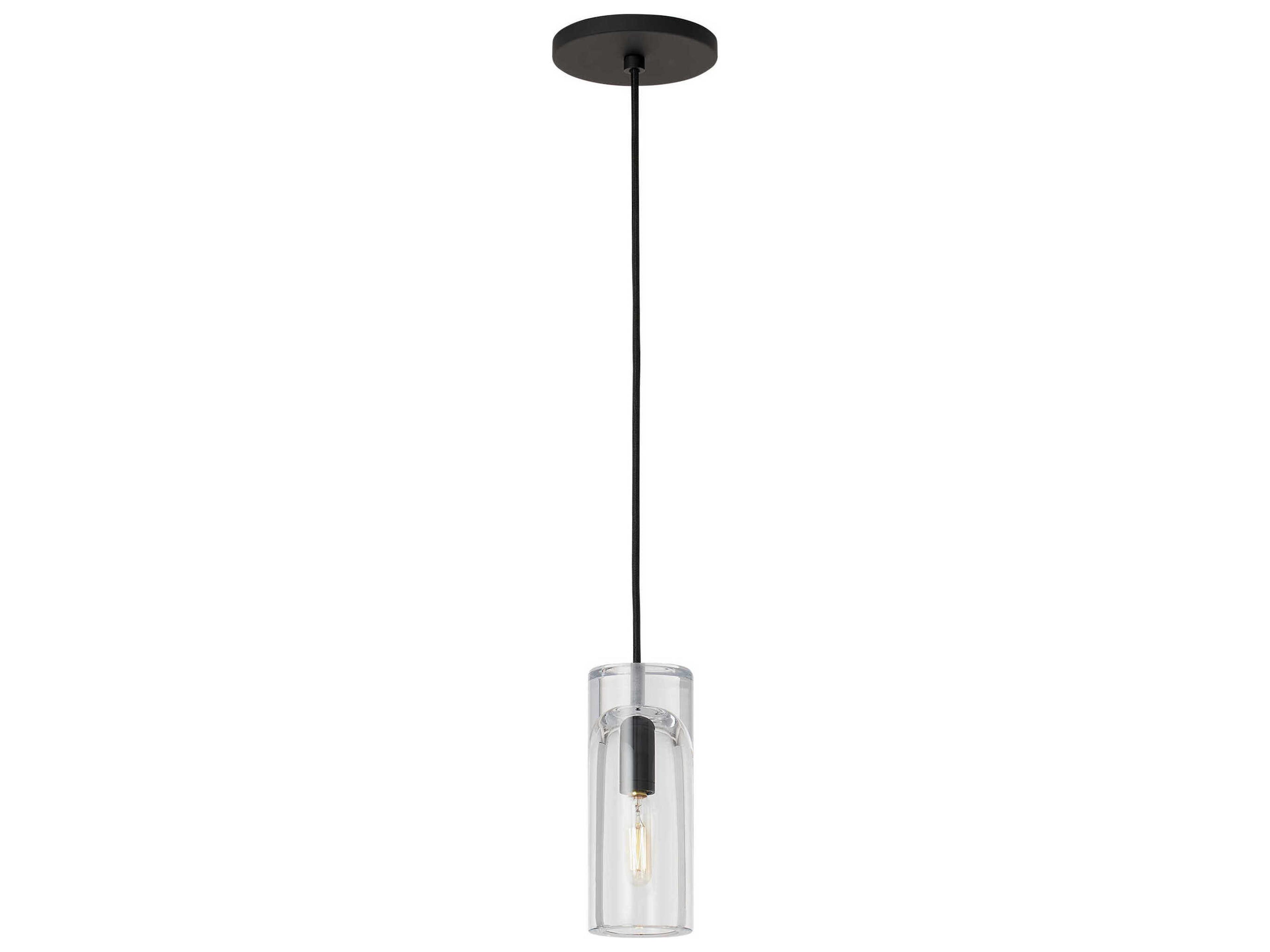Visual Comfort Modern Horizon 1-Light Nightshade Black Cylinder Mini Pendant