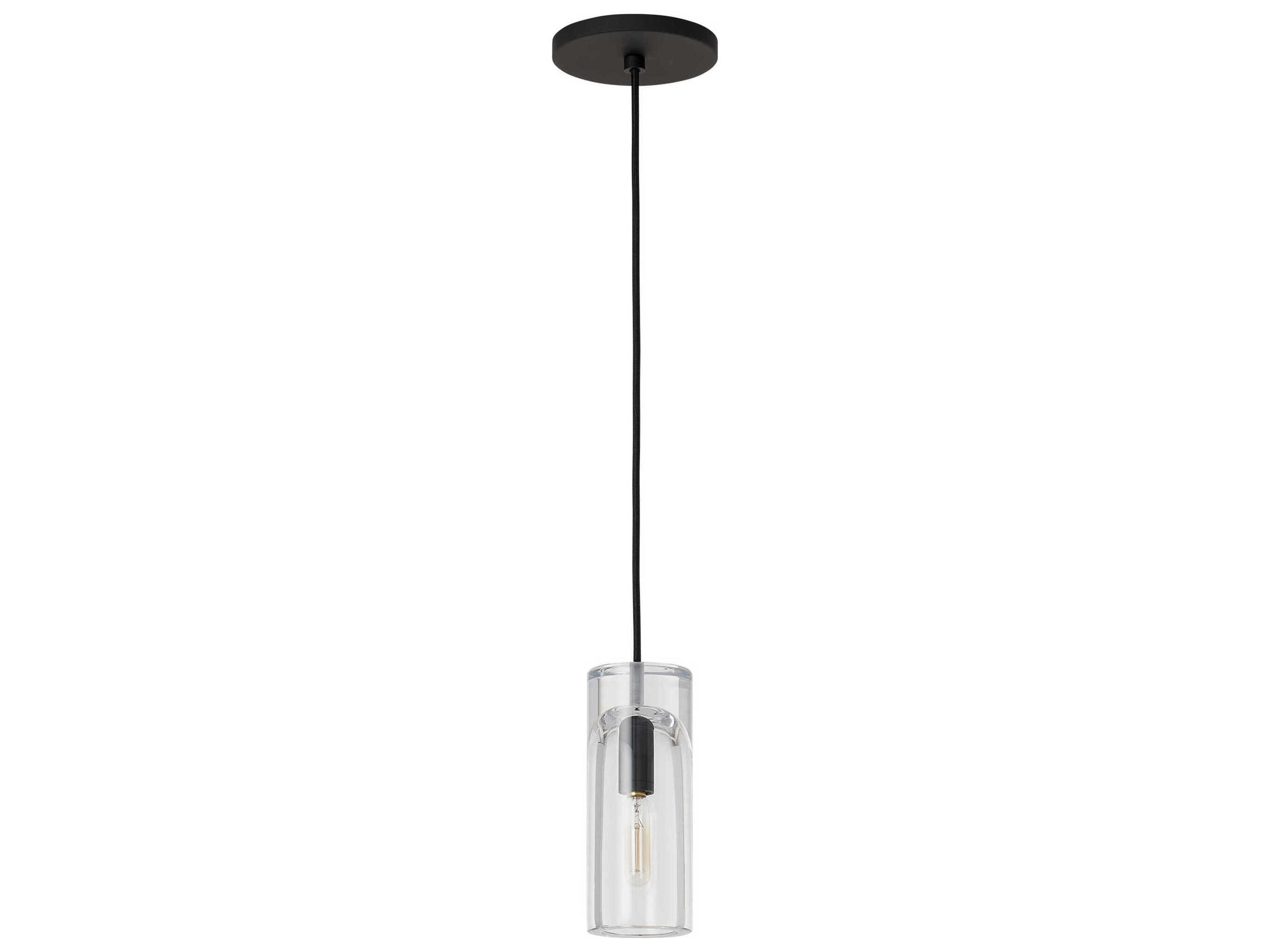Visual Comfort Modern Horizon 1-Light Nightshade Black Cylinder Mini Pendant