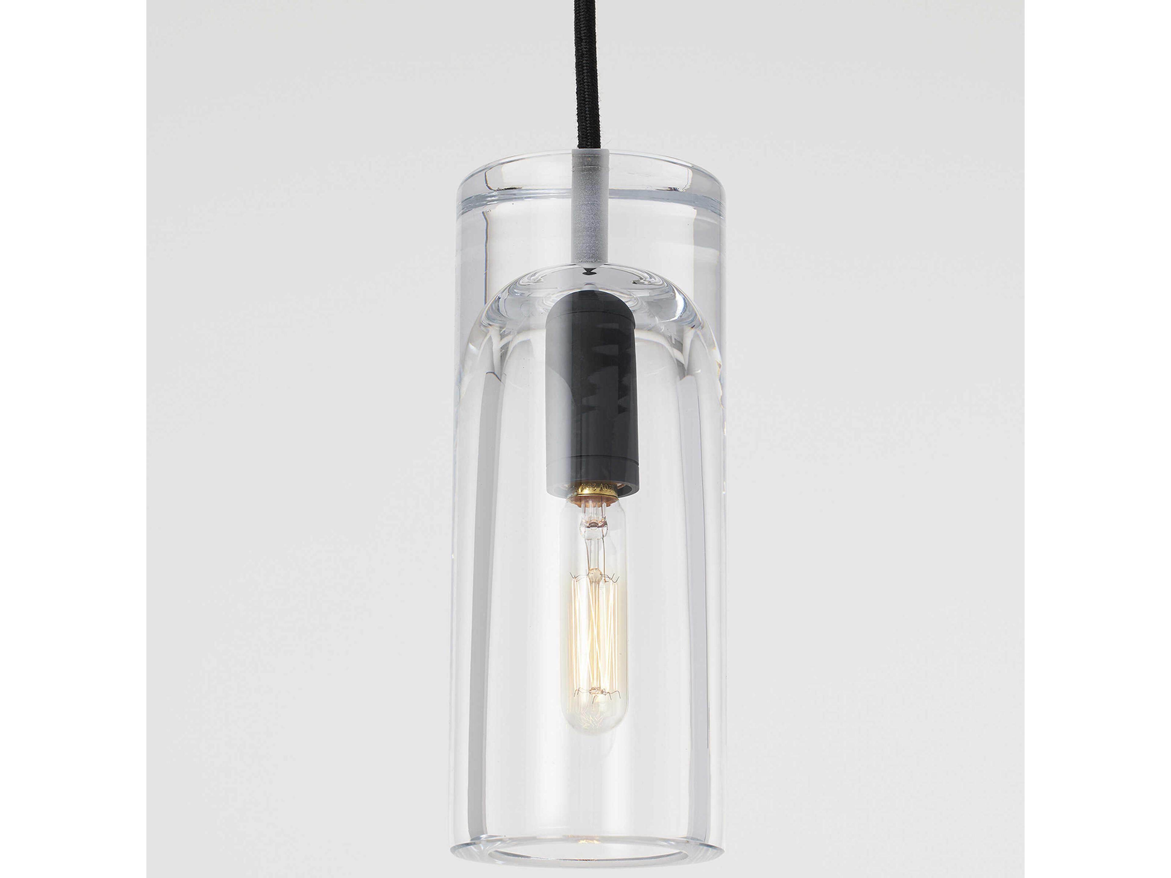 Visual Comfort Modern Horizon 1-Light Nightshade Black Cylinder Mini Pendant