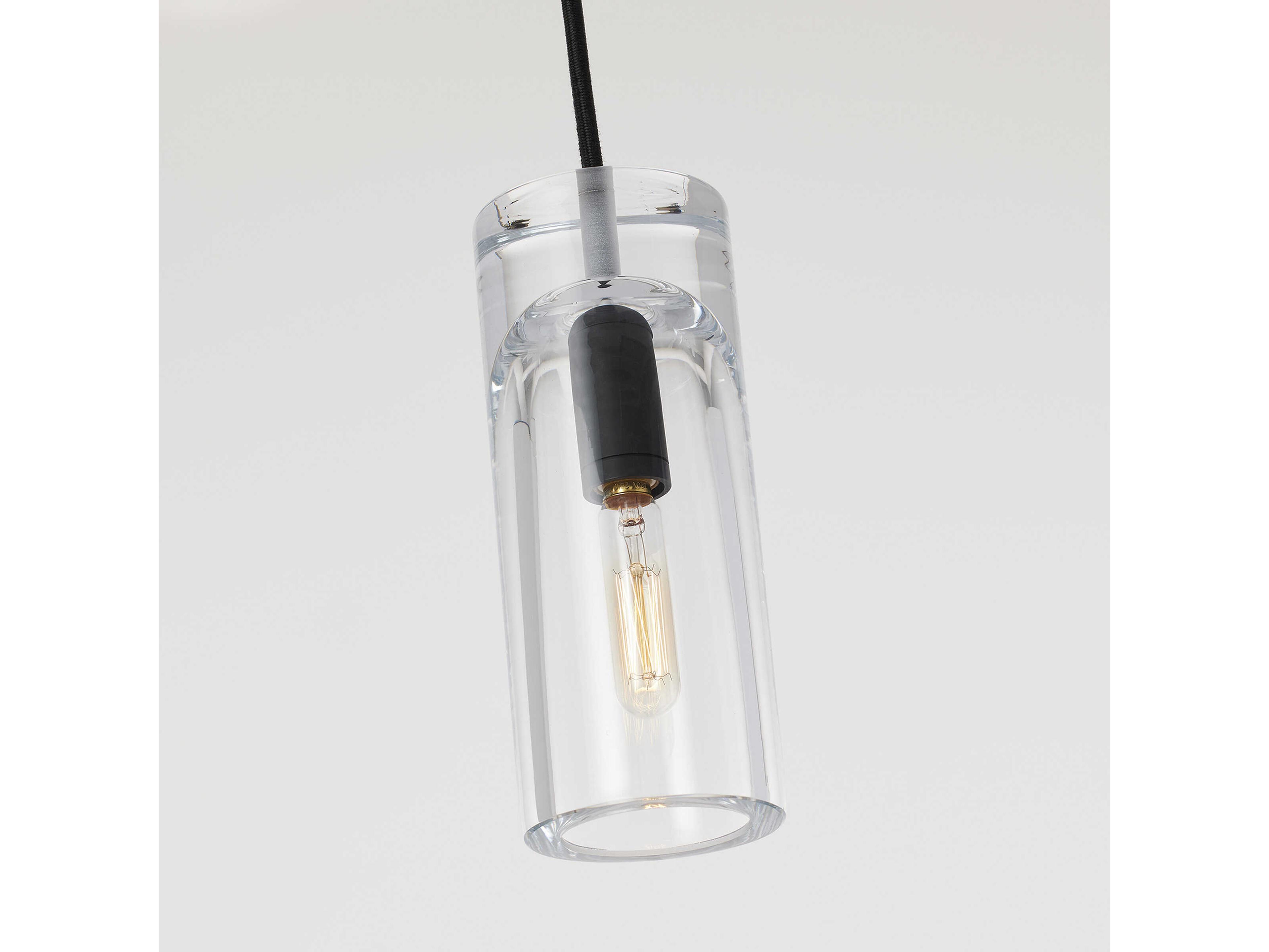 Visual Comfort Modern Horizon 1-Light Nightshade Black Cylinder Mini Pendant
