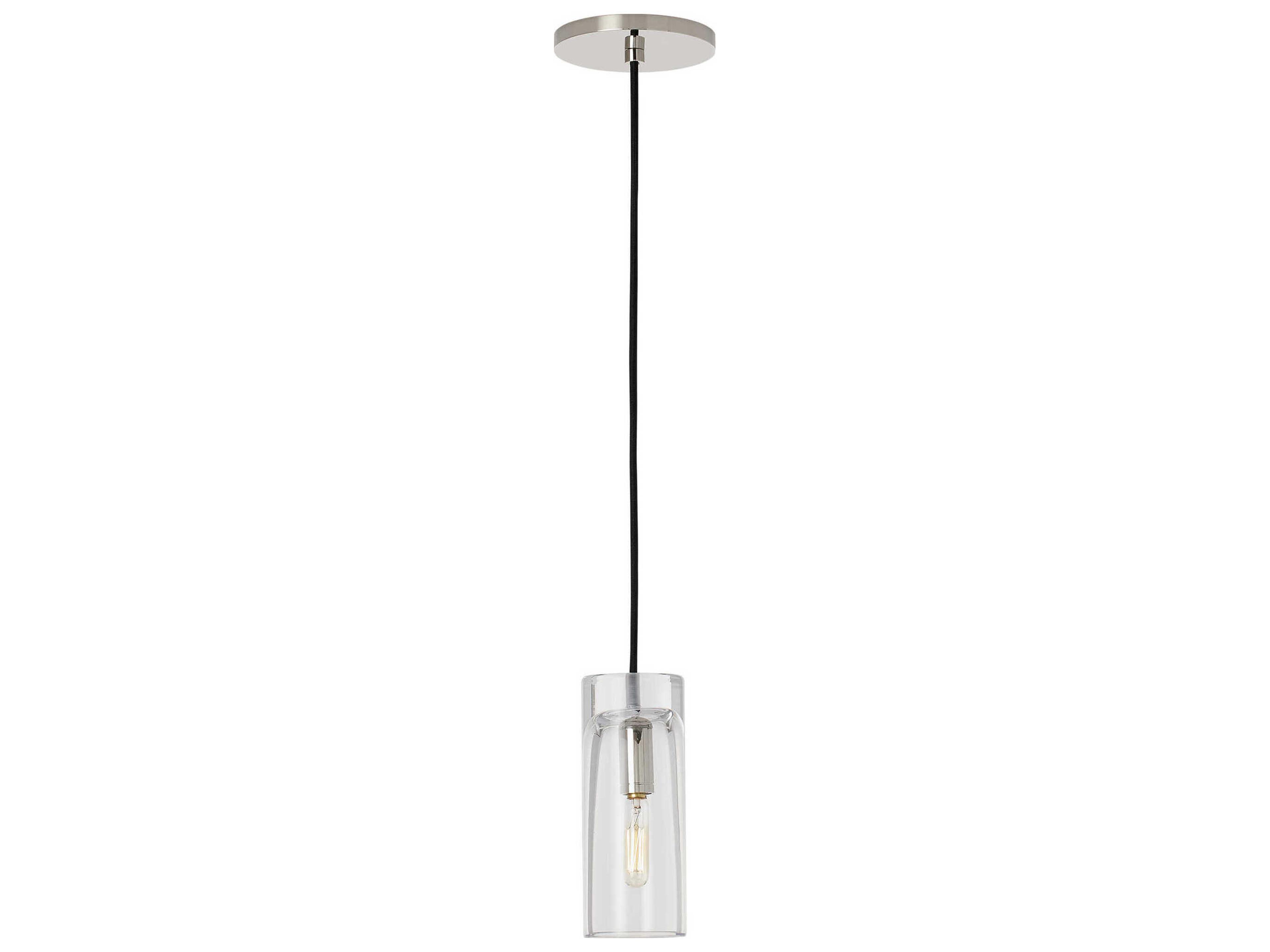 Horizon 1-Light Polished Nickel Cylinder Mini Pendant