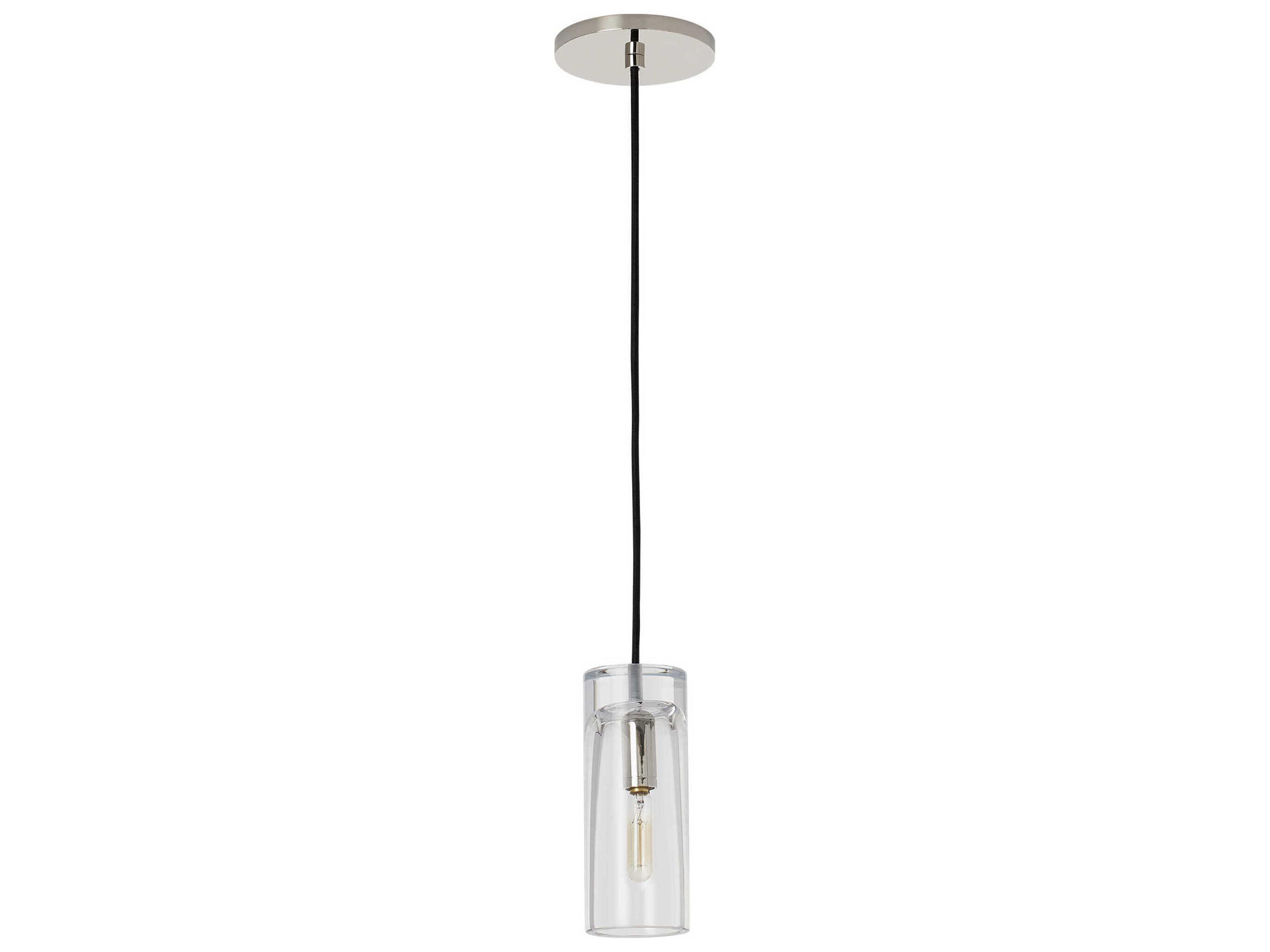 Visual Comfort Modern Horizon 1-Light Polished Nickel Cylinder Mini Pendant