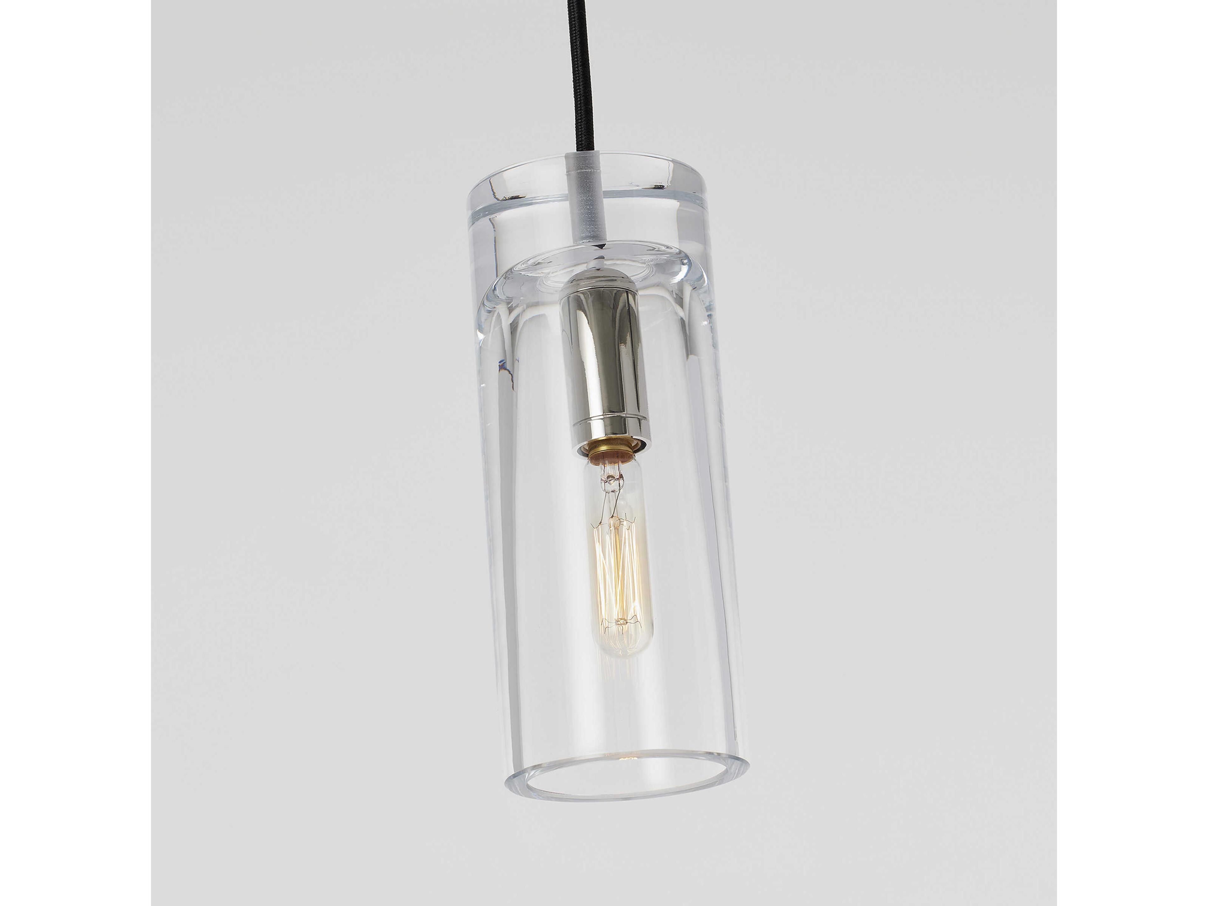 Visual Comfort Modern Horizon 1-Light Polished Nickel Cylinder Mini Pendant