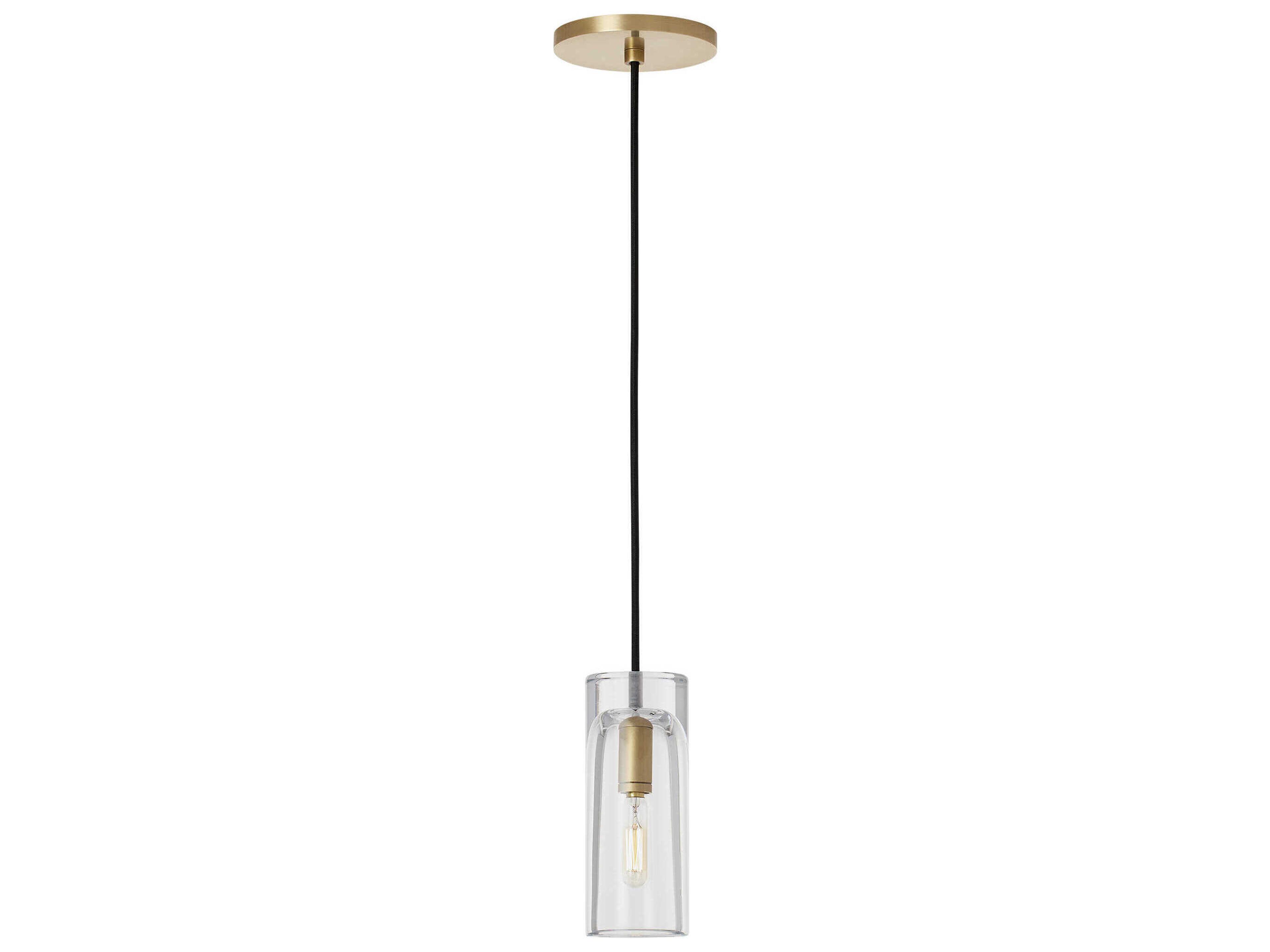 Horizon 1-Light Natural Brass Cylinder Mini Pendant