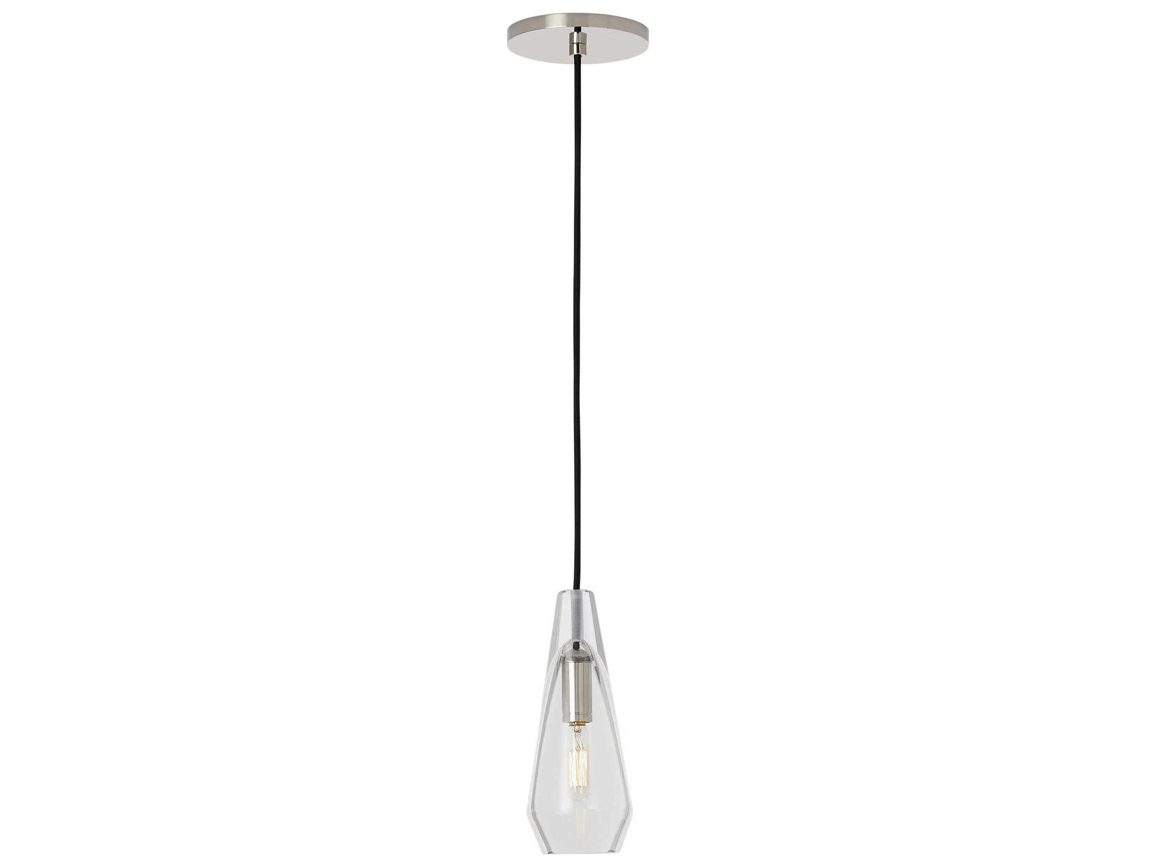 Lustra Pendant Light Polished Nickel Crystal Accent