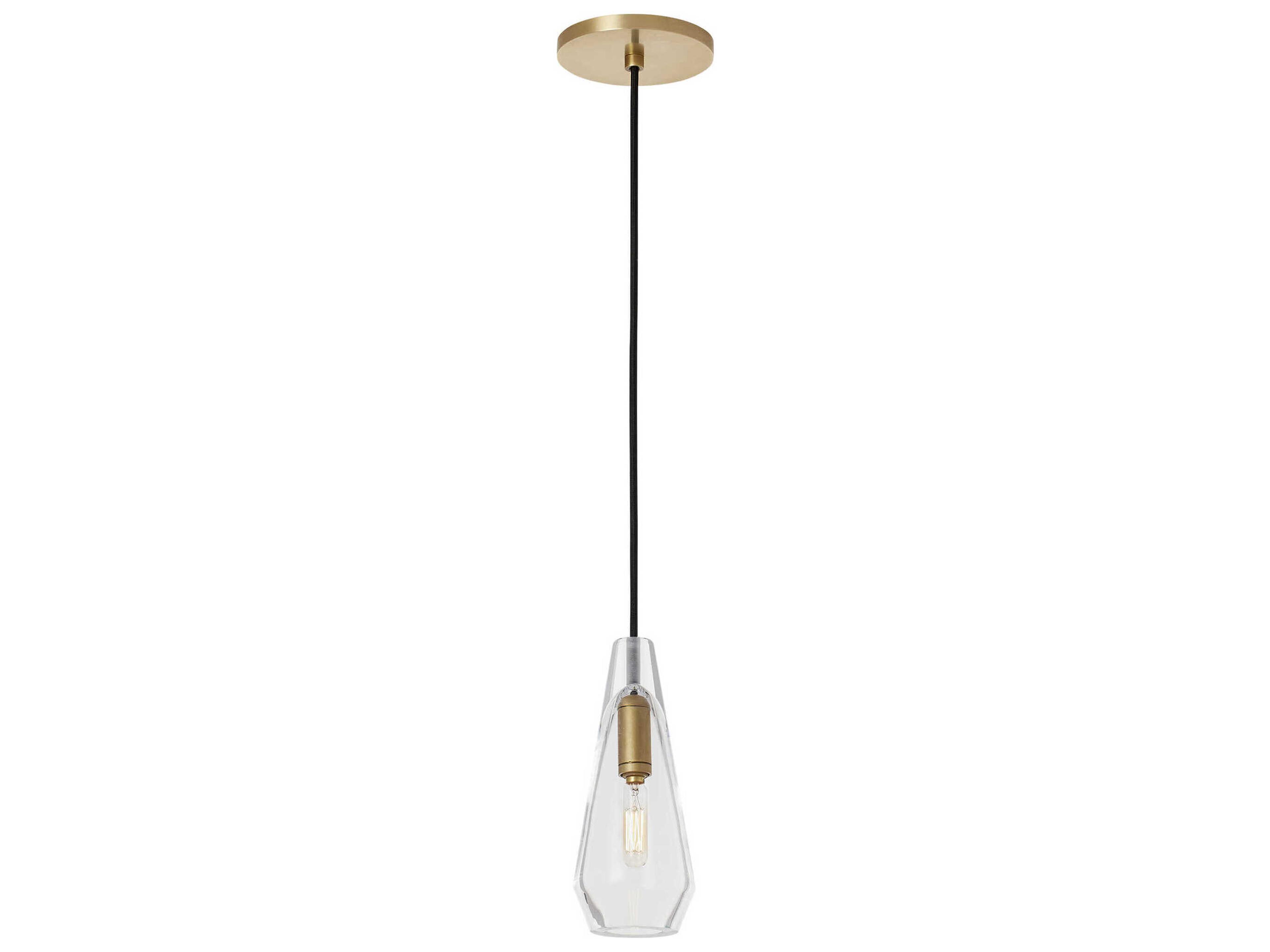 Visual Comfort Modern Lustra 1-Light Natural Brass Mini Pendant