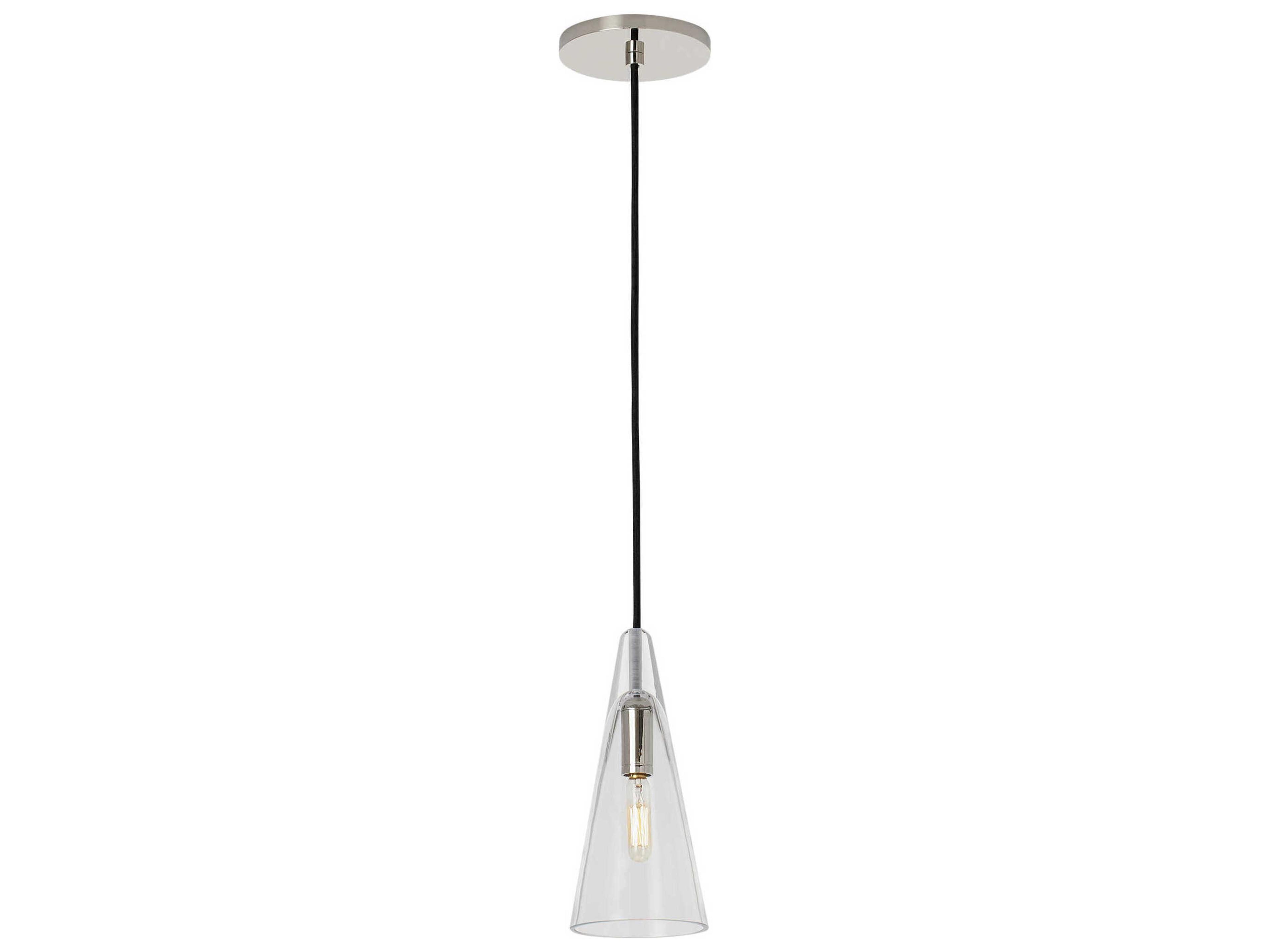 Visual Comfort Modern Selina 1-Light Polished Nickel Mini Pendant
