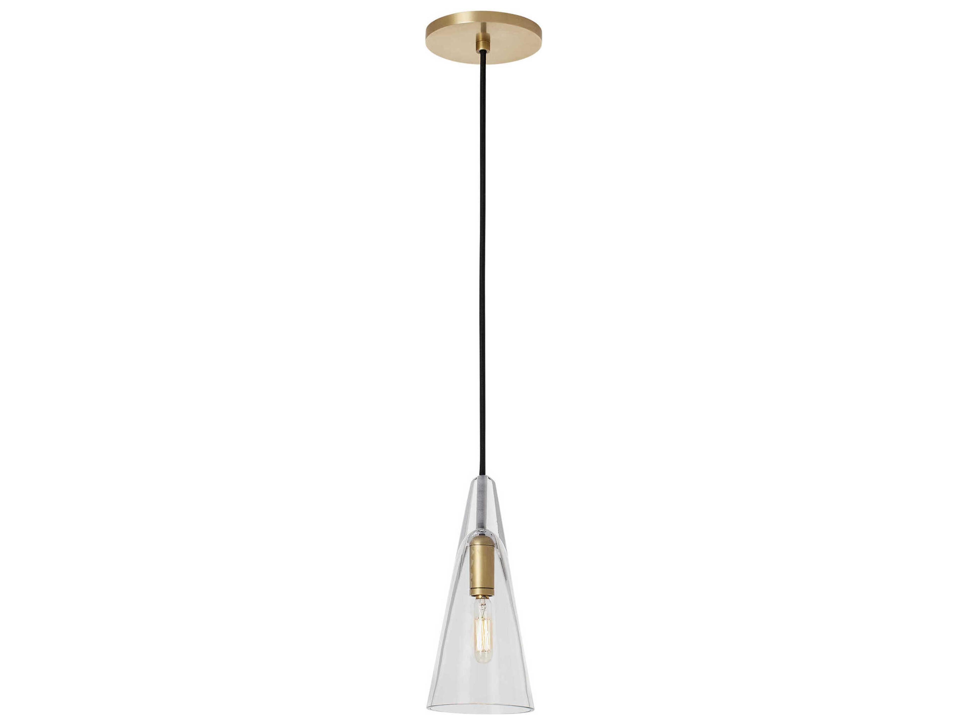 Visual Comfort Modern Selina 1-Light Natural Brass Mini Pendant