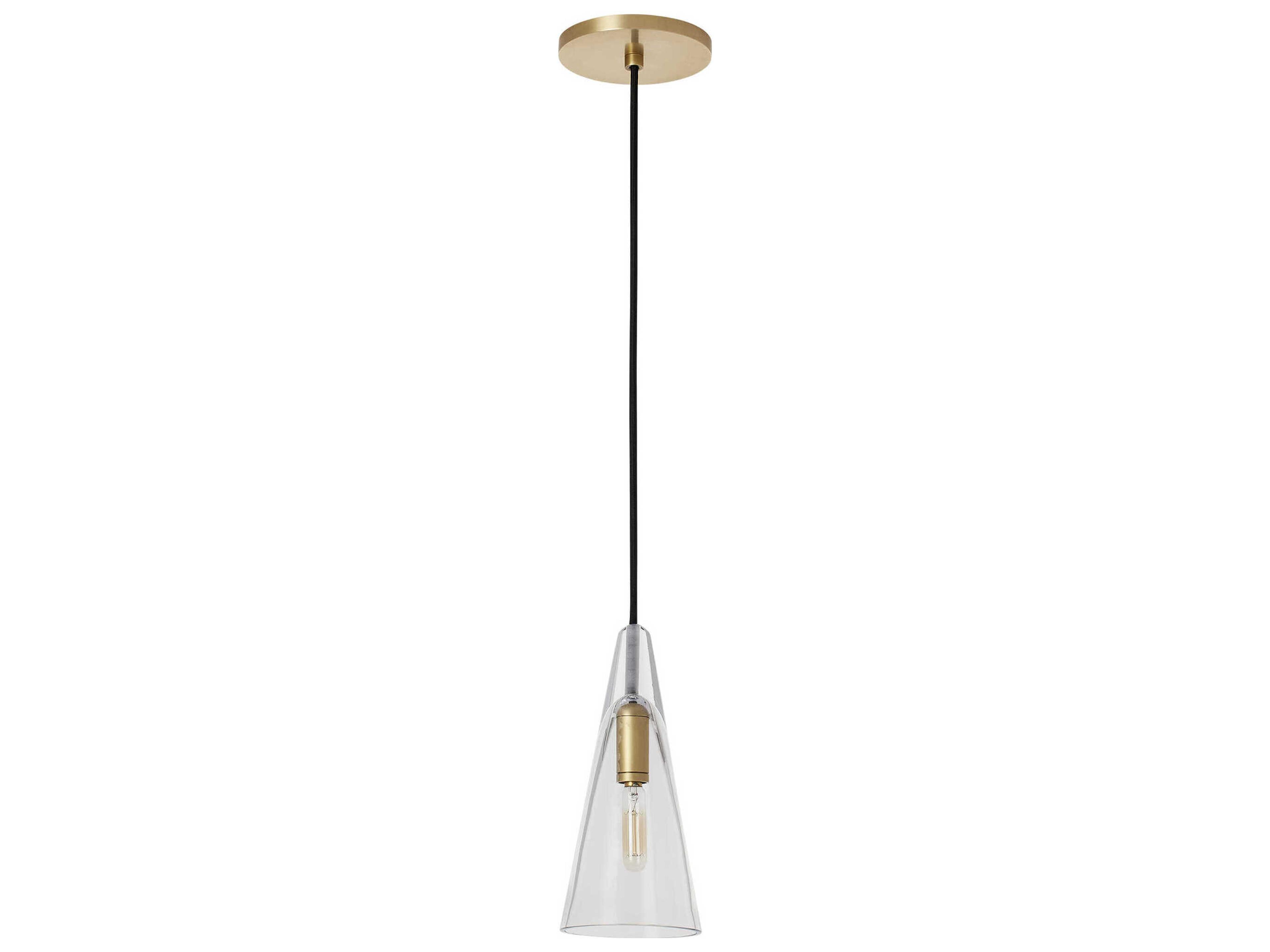 Visual Comfort Modern Selina 1-Light Natural Brass Mini Pendant
