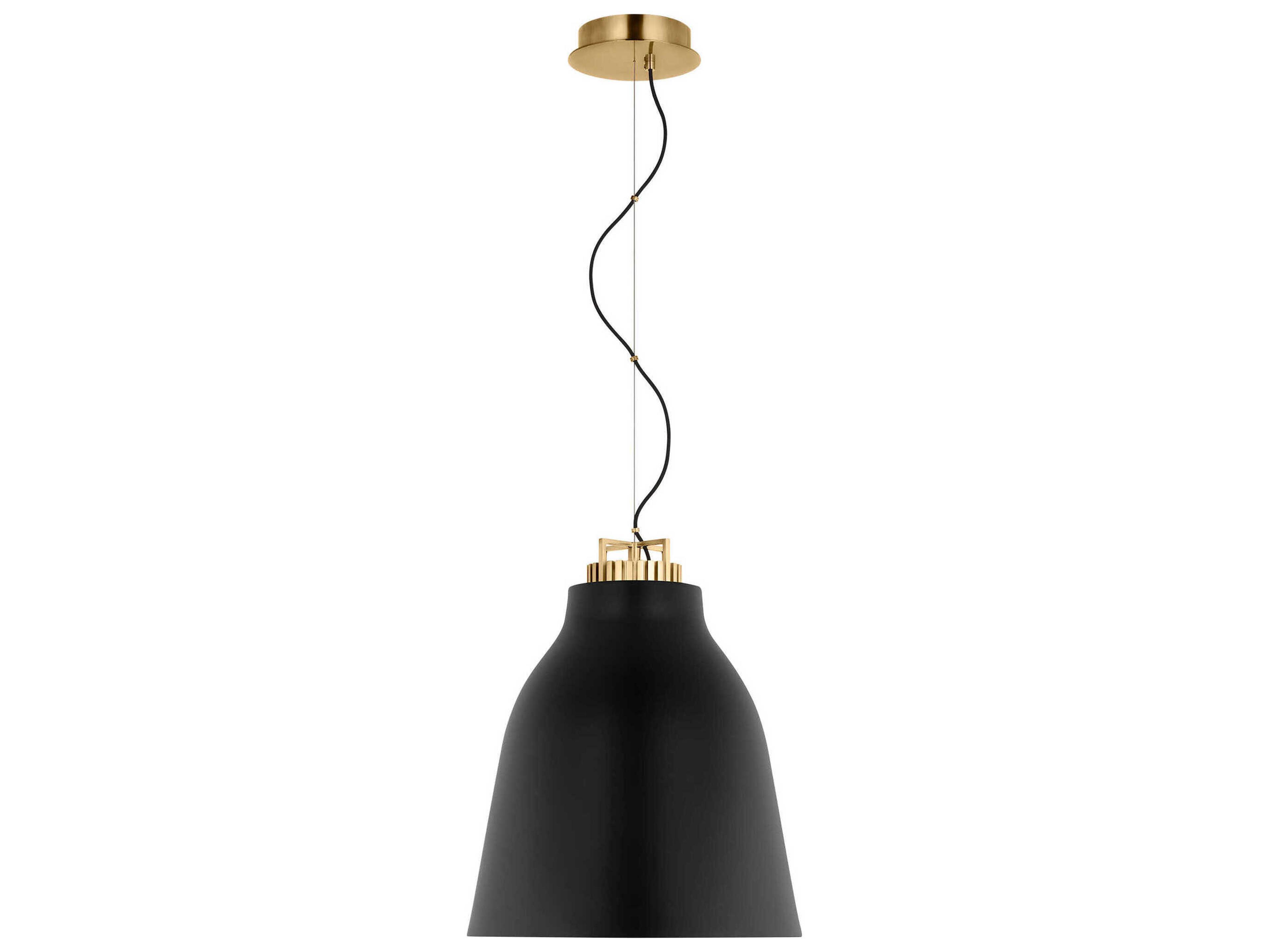 Forge 1-Light Black Natural Brass Pendant