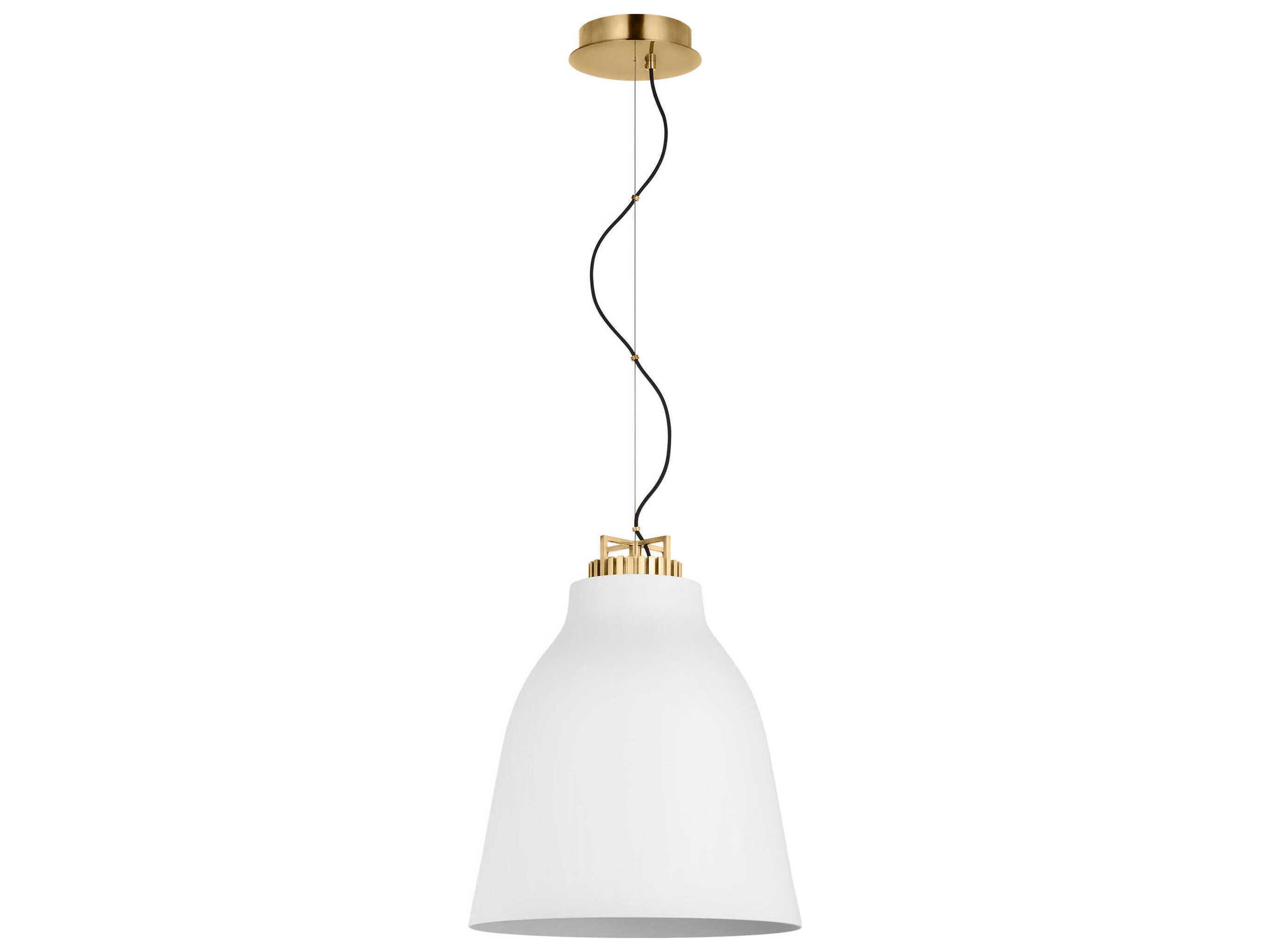 Forge 1-Light White Natural Brass Pendant