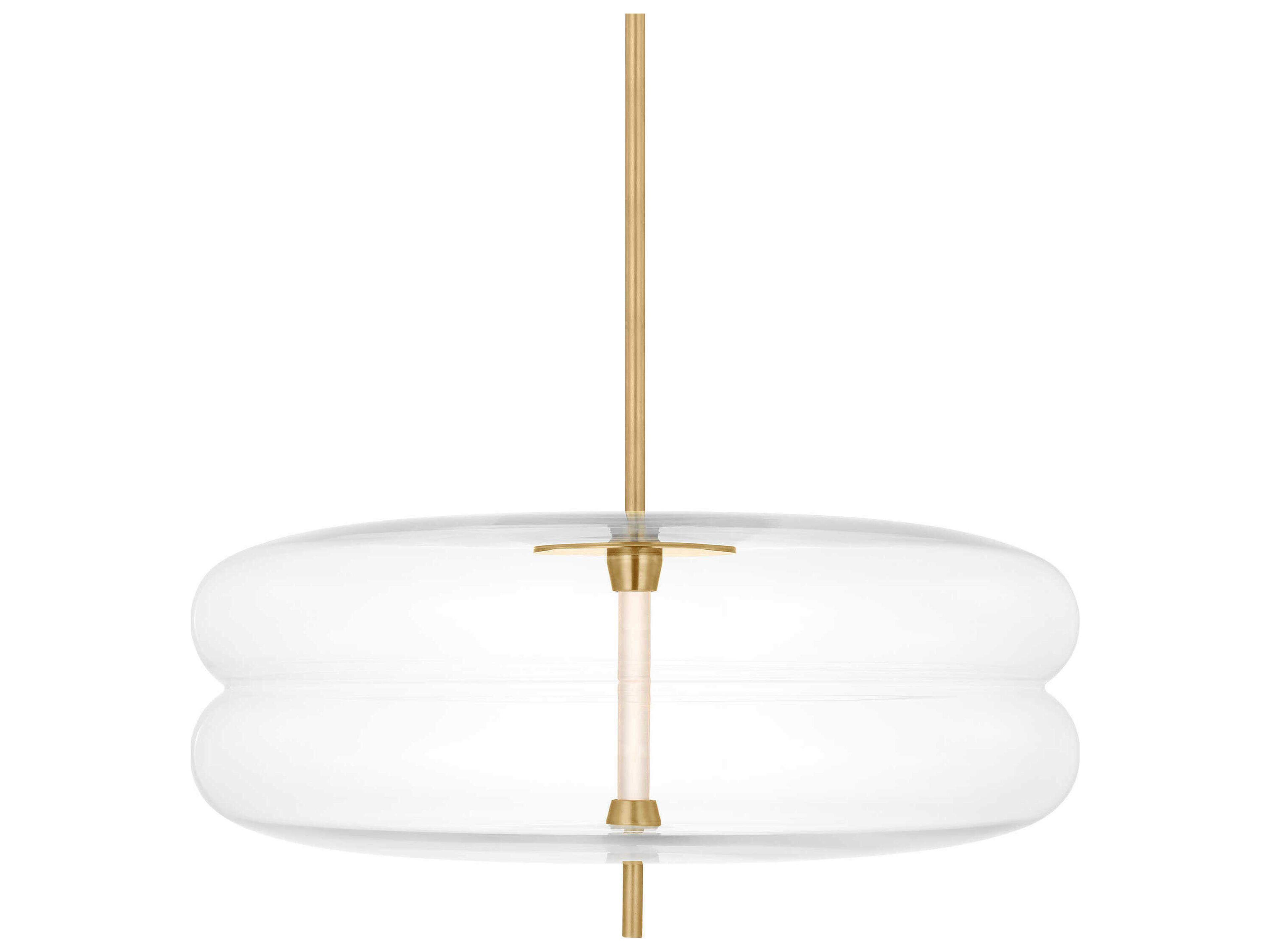 Visual Comfort Modern Shakkei 1-Light Natural Brass Pendant