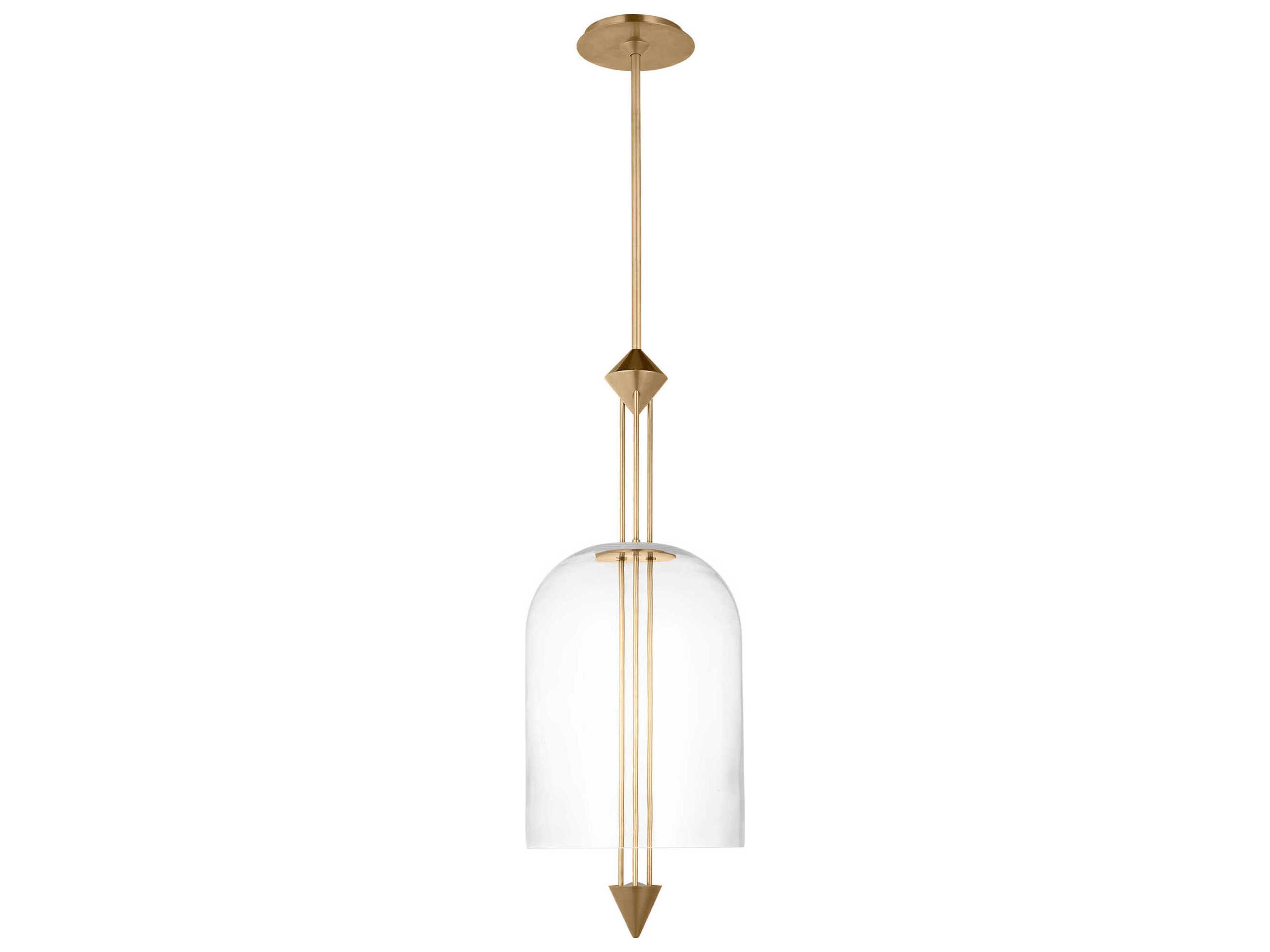 Visual Comfort Modern Cathedral 1-Light Natural Brass Mini Pendant