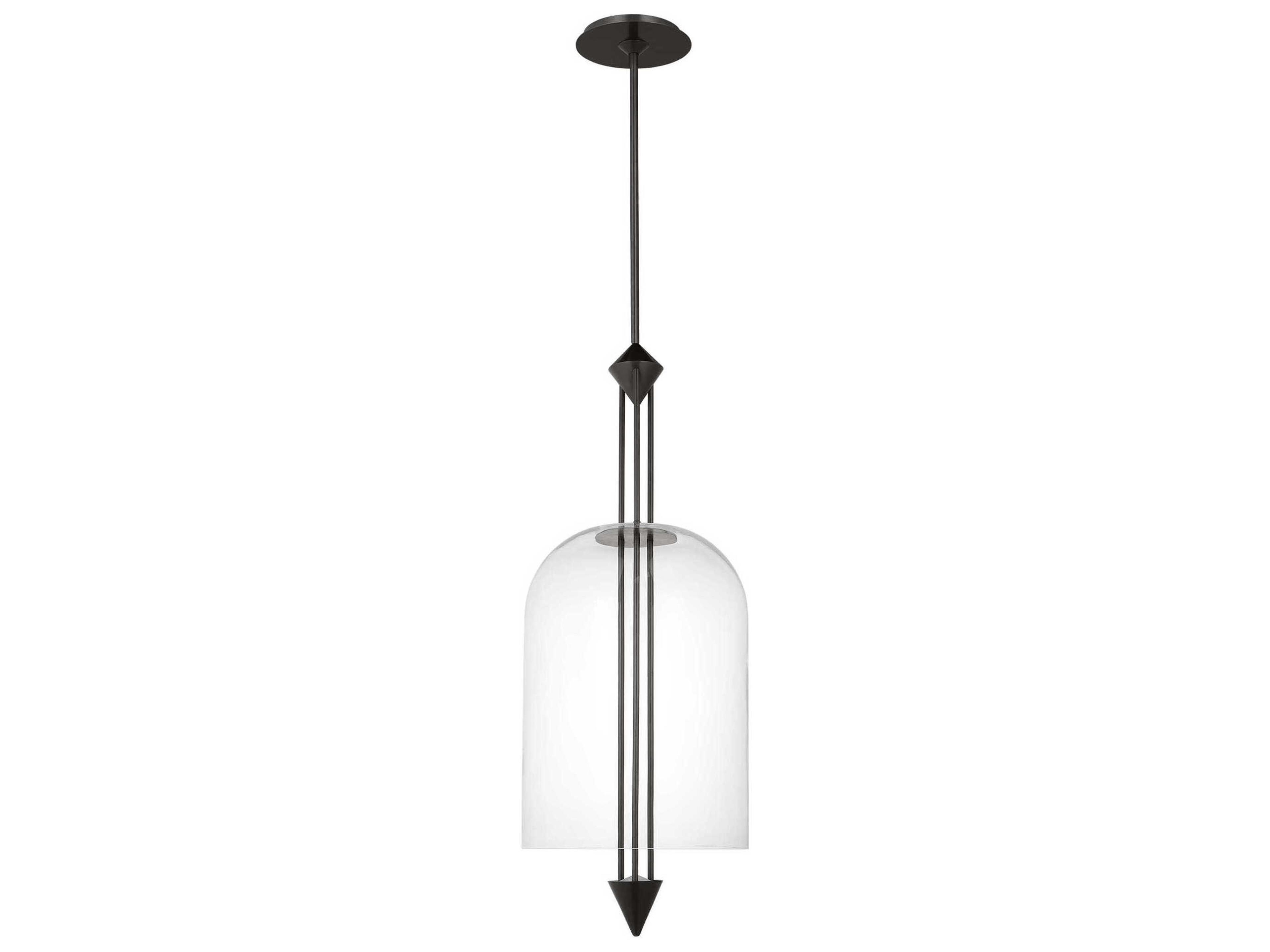 Visual Comfort Modern Cathedral 1-Light Dark Bronze Pendant
