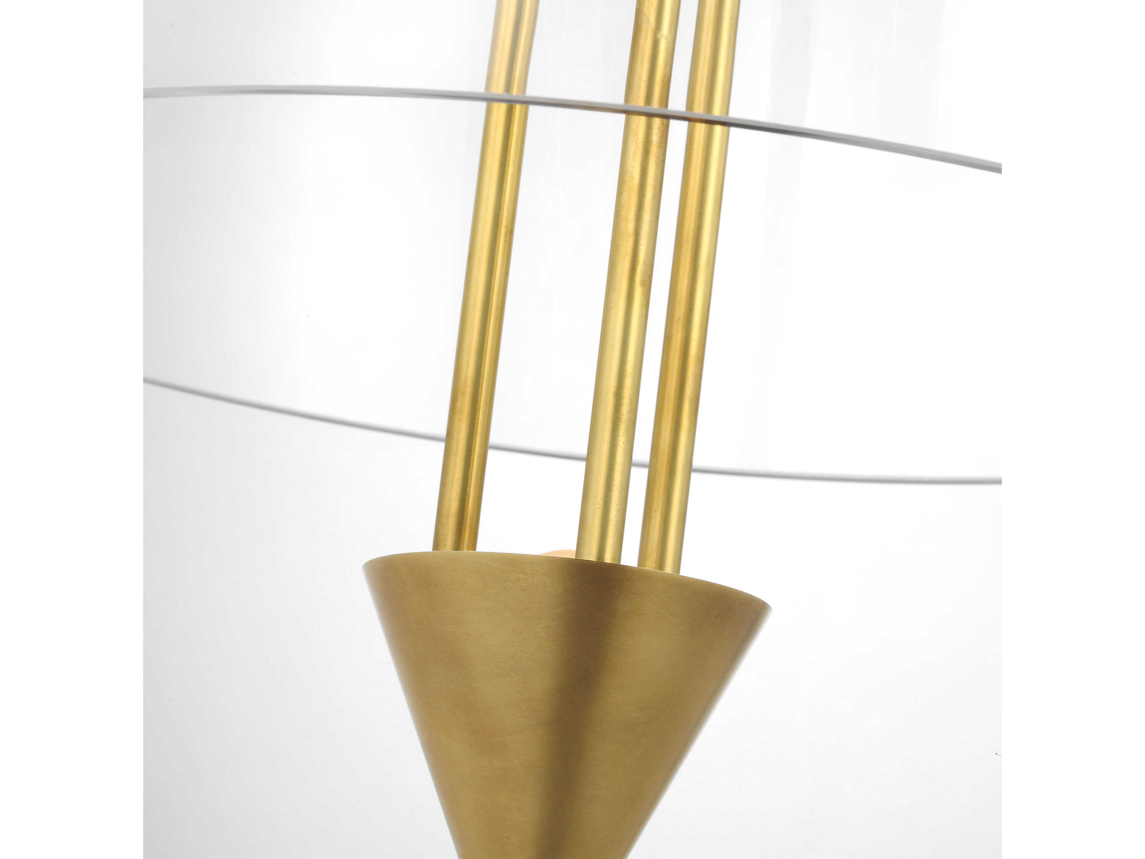 Visual Comfort Modern Cathedral 1-Light Natural Brass Pendant