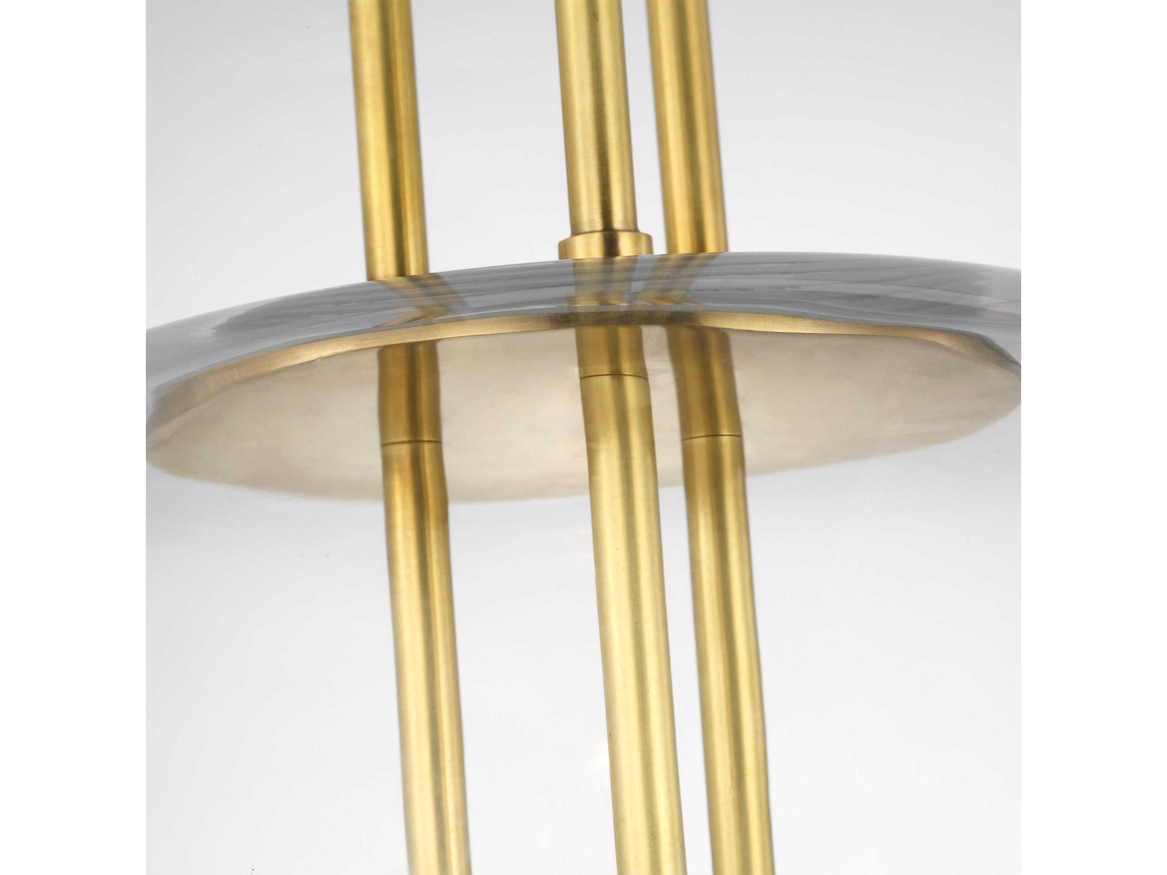 Visual Comfort Modern Cathedral 1-Light Natural Brass Pendant