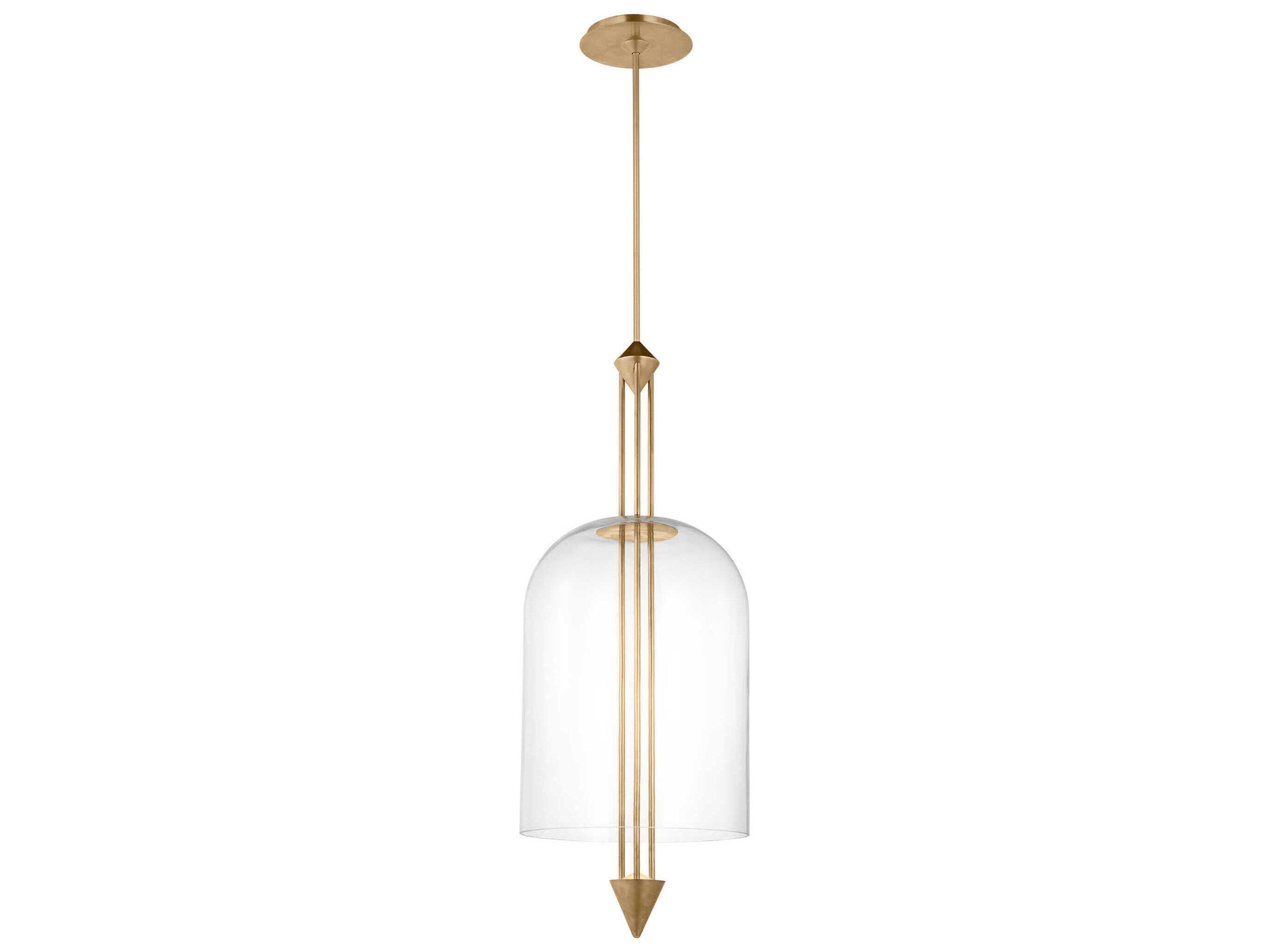 Cathedral 1-Light Natural Brass Pendant