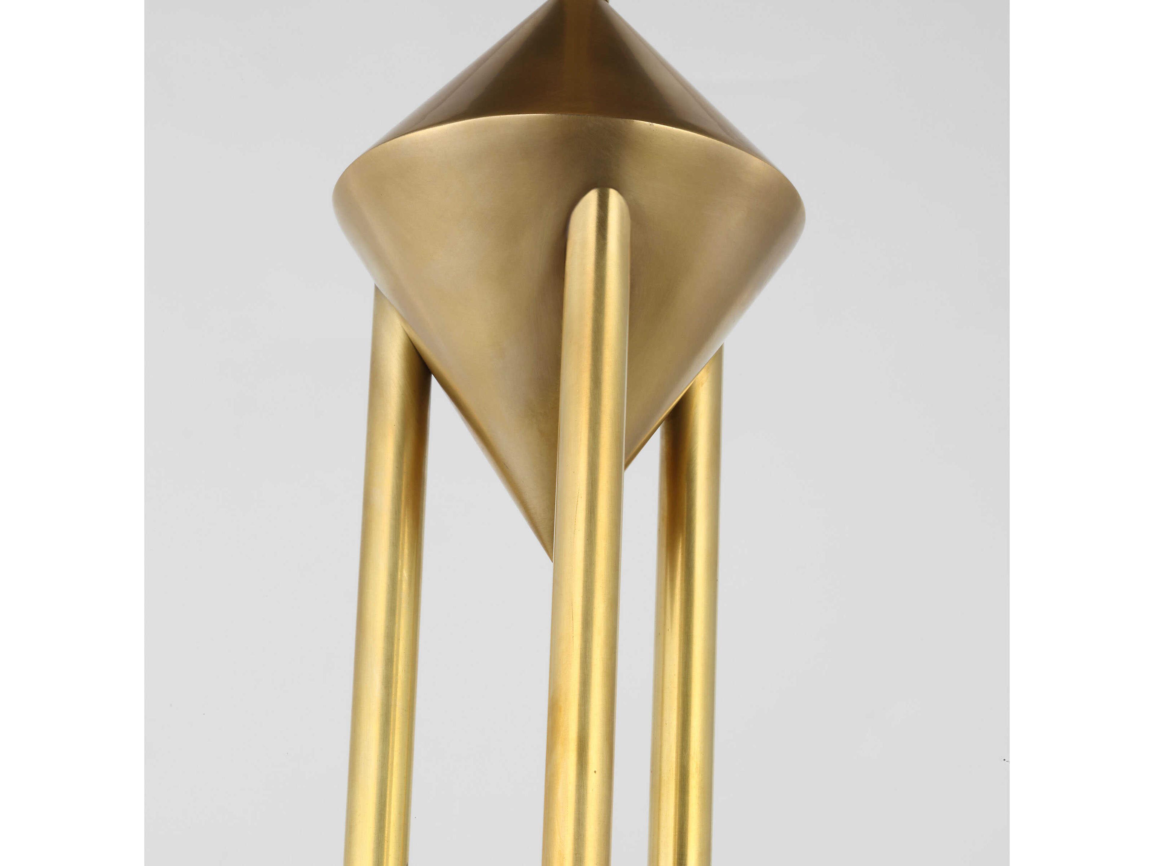 Visual Comfort Modern Cathedral 1-Light Natural Brass Pendant