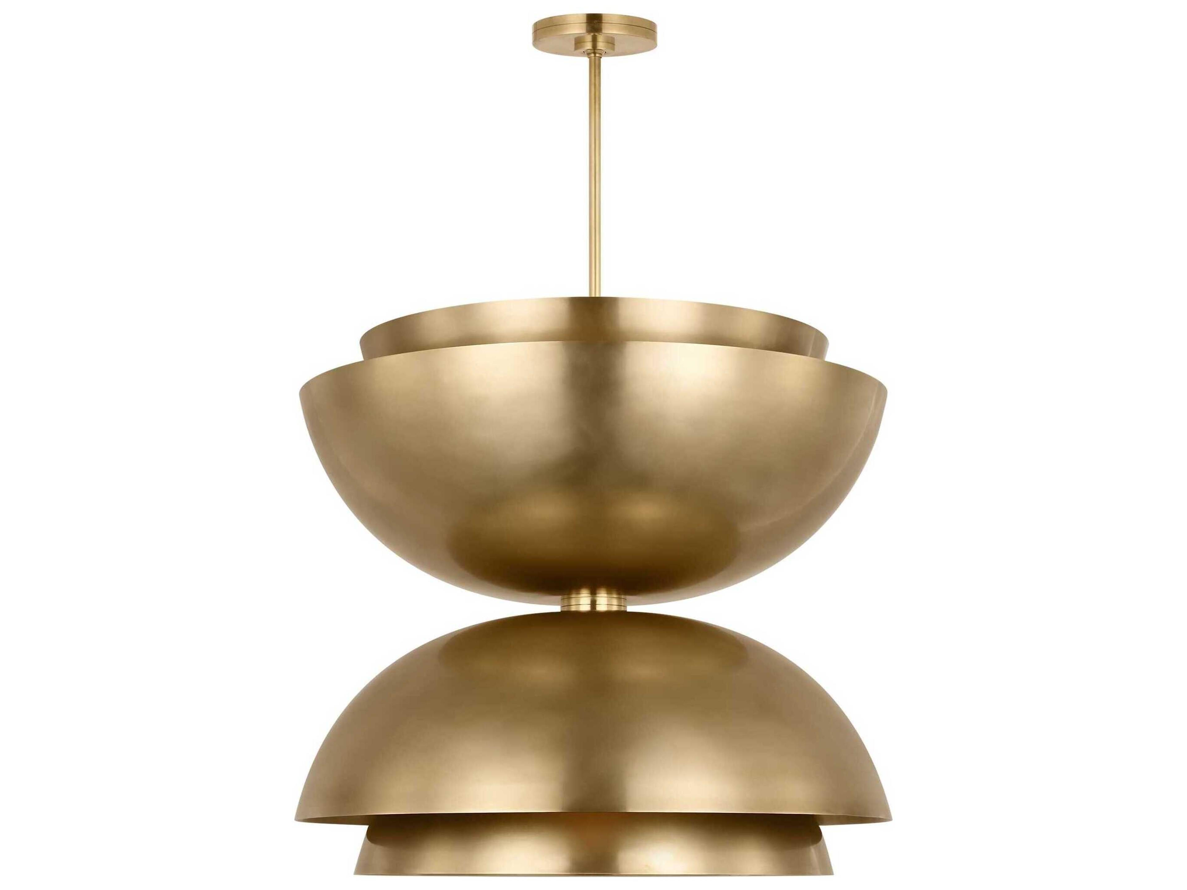Shanti 2-Light Natural Brass Dome Round Pendant