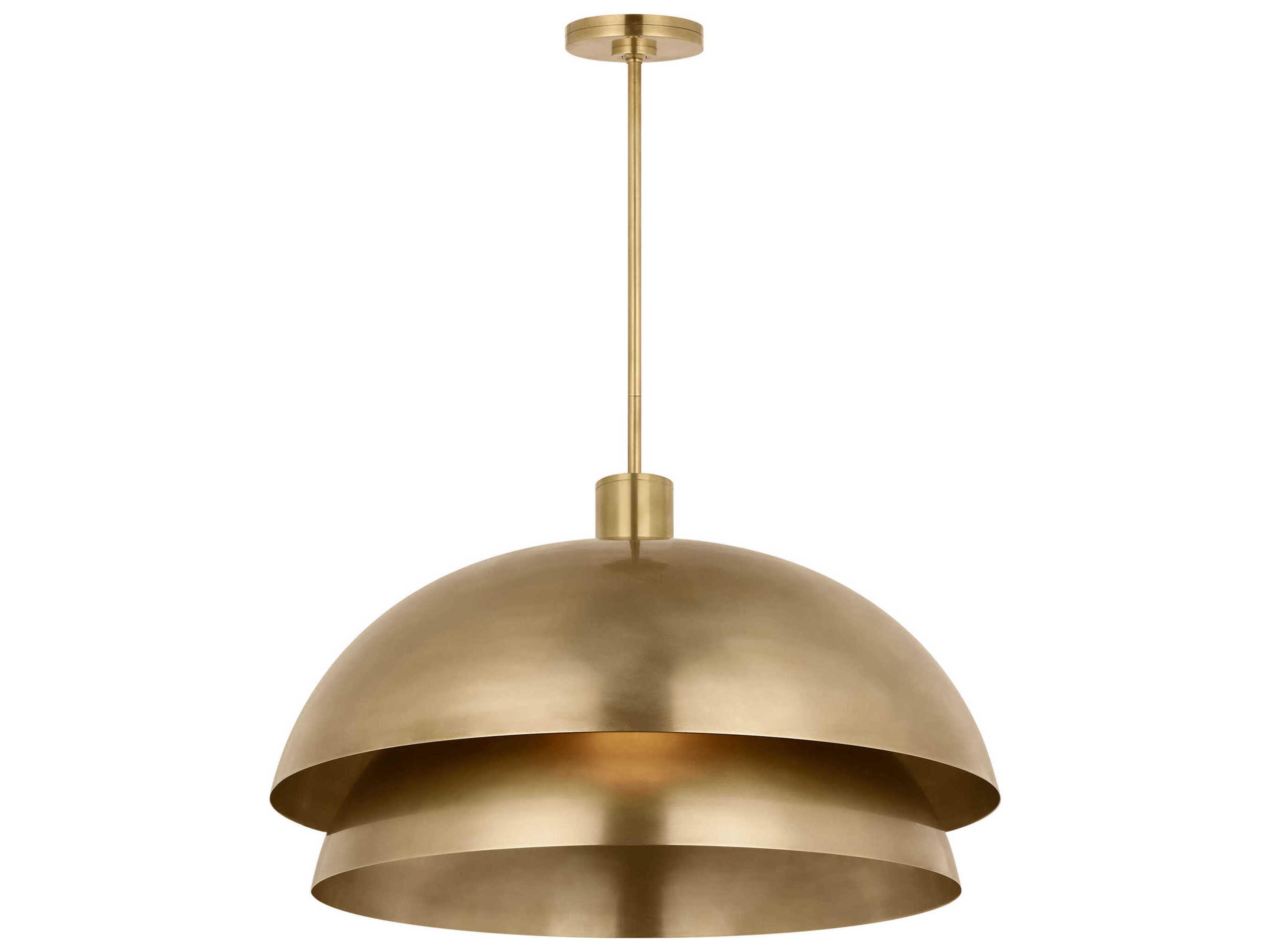 Visual Comfort Modern Shanti 2-Light Natural Brass Dome Pendant