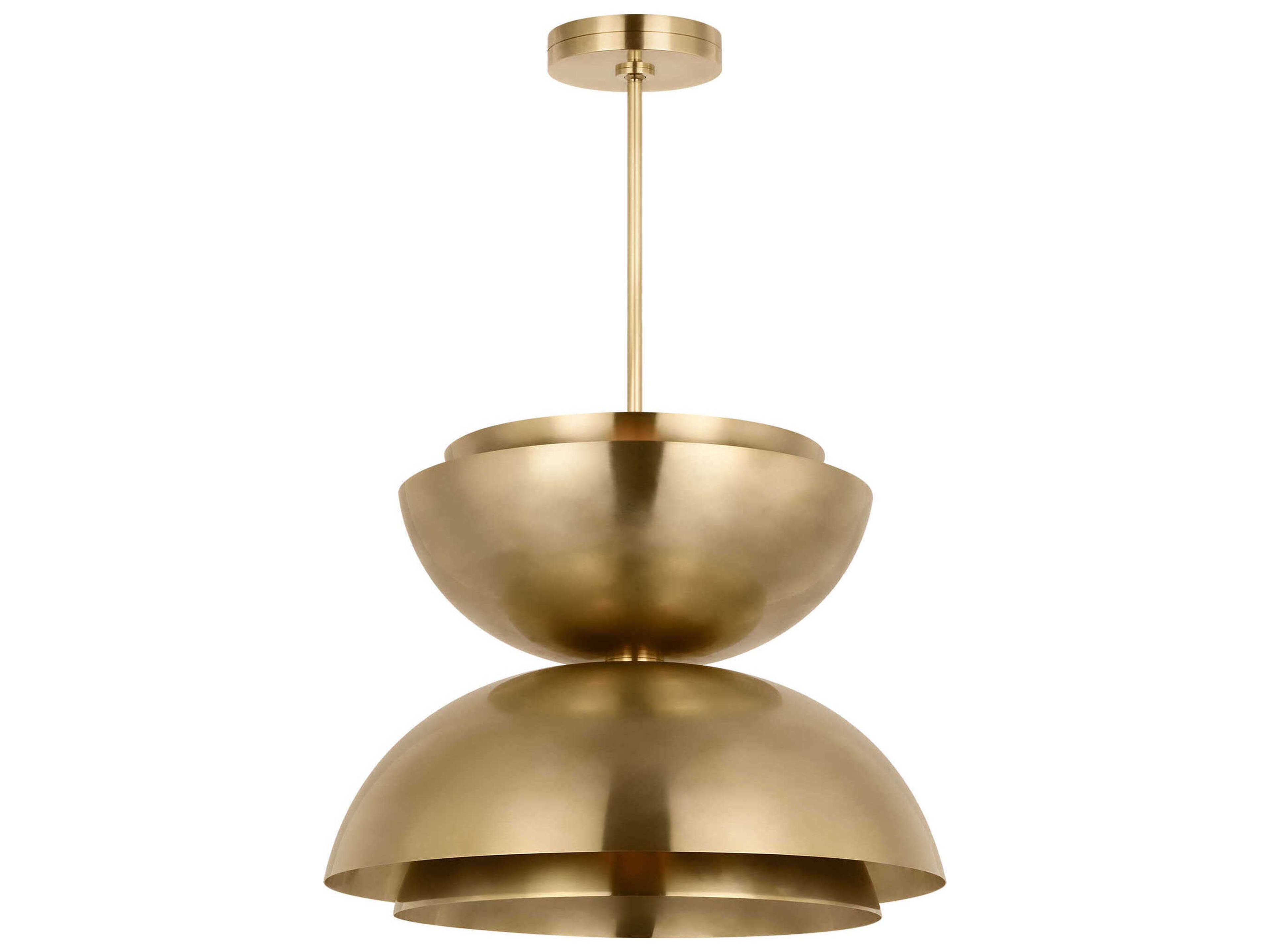 Visual Comfort Modern Shanti 2-Light Natural Brass Dome Pendant