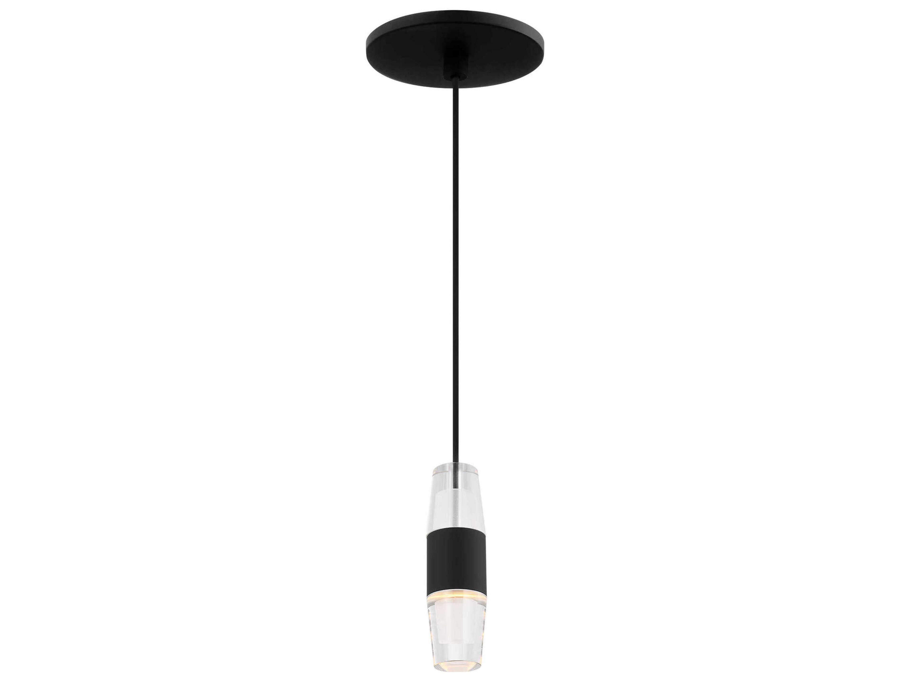Visual Comfort Modern Lassell 1-Light Nightshade Black Mini Pendant