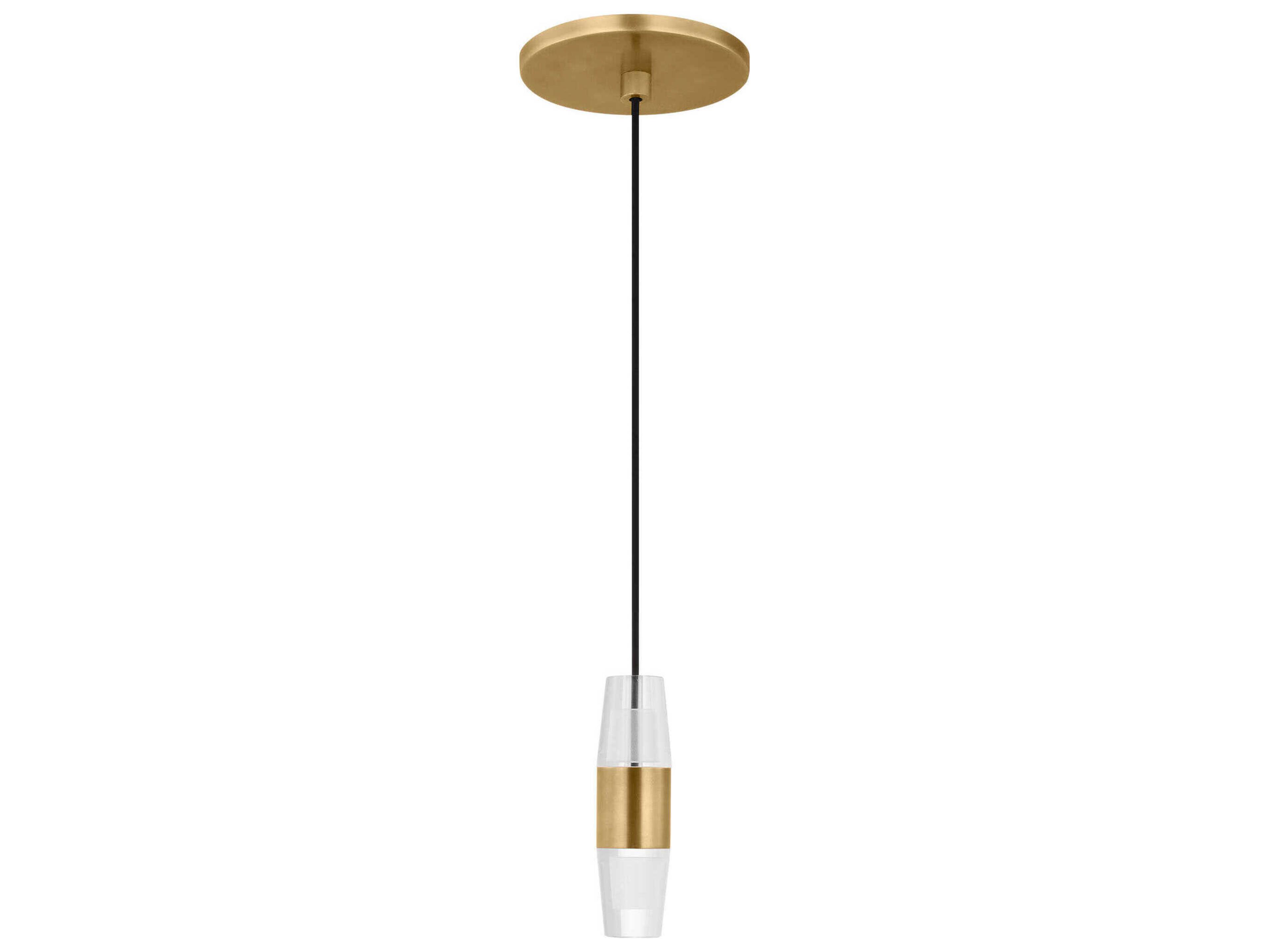 Visual Comfort Modern Lassell 1-Light Natural Brass Mini Pendant