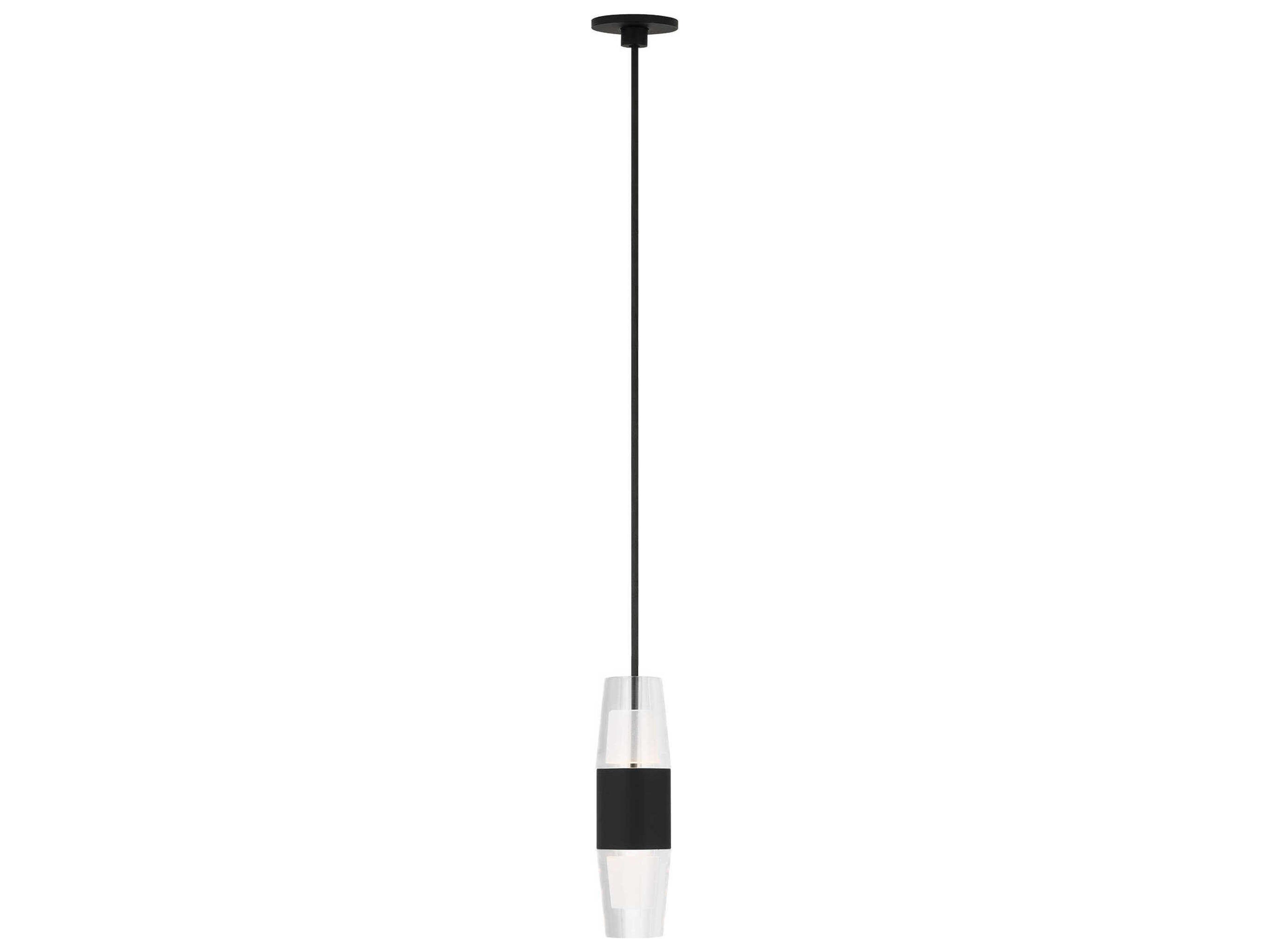 Visual Comfort Modern Lassell 1-Light Nightshade Black Mini Pendant