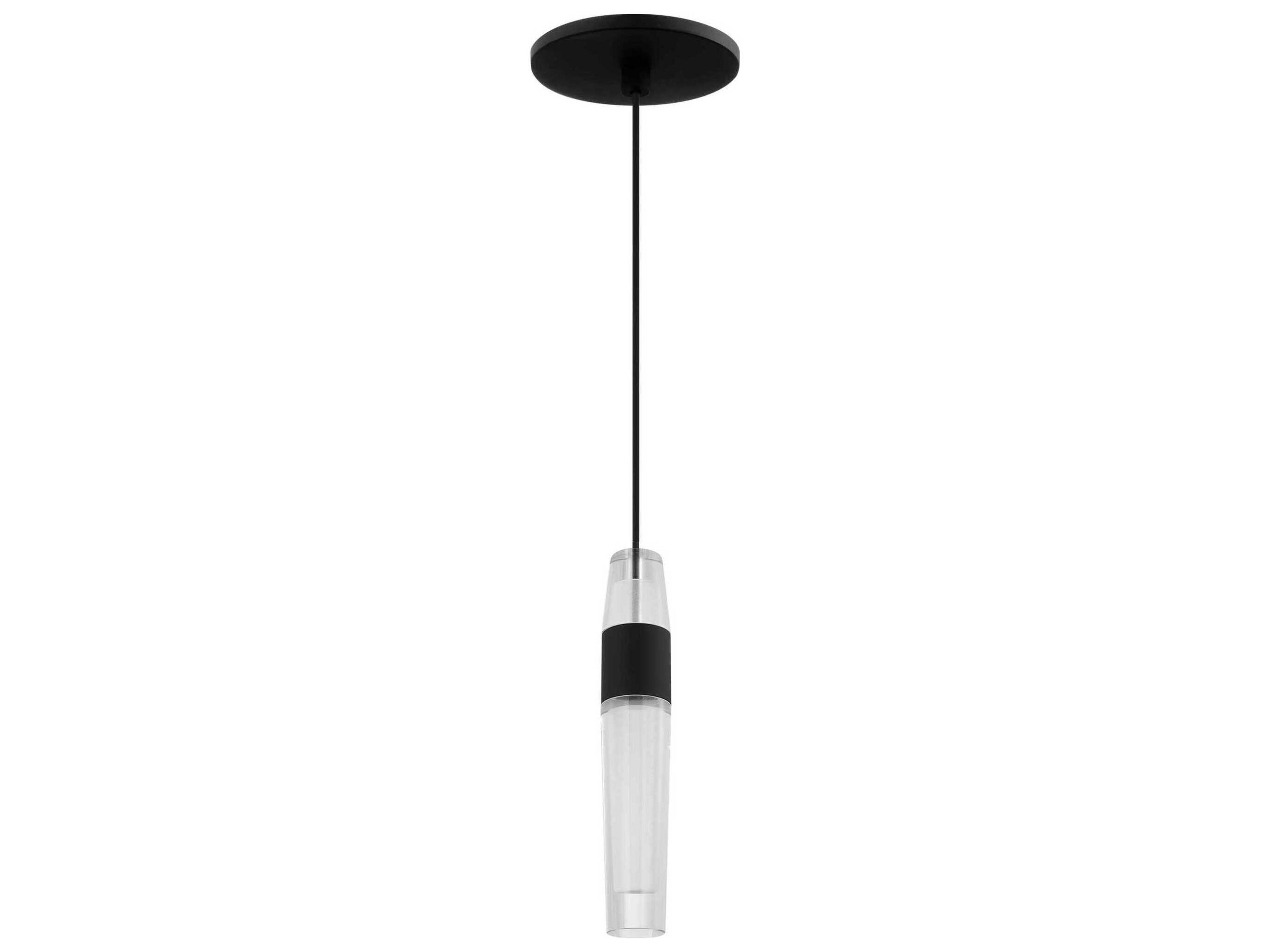 Visual Comfort Modern Lassell 1-Light Nightshade Black Mini Pendant