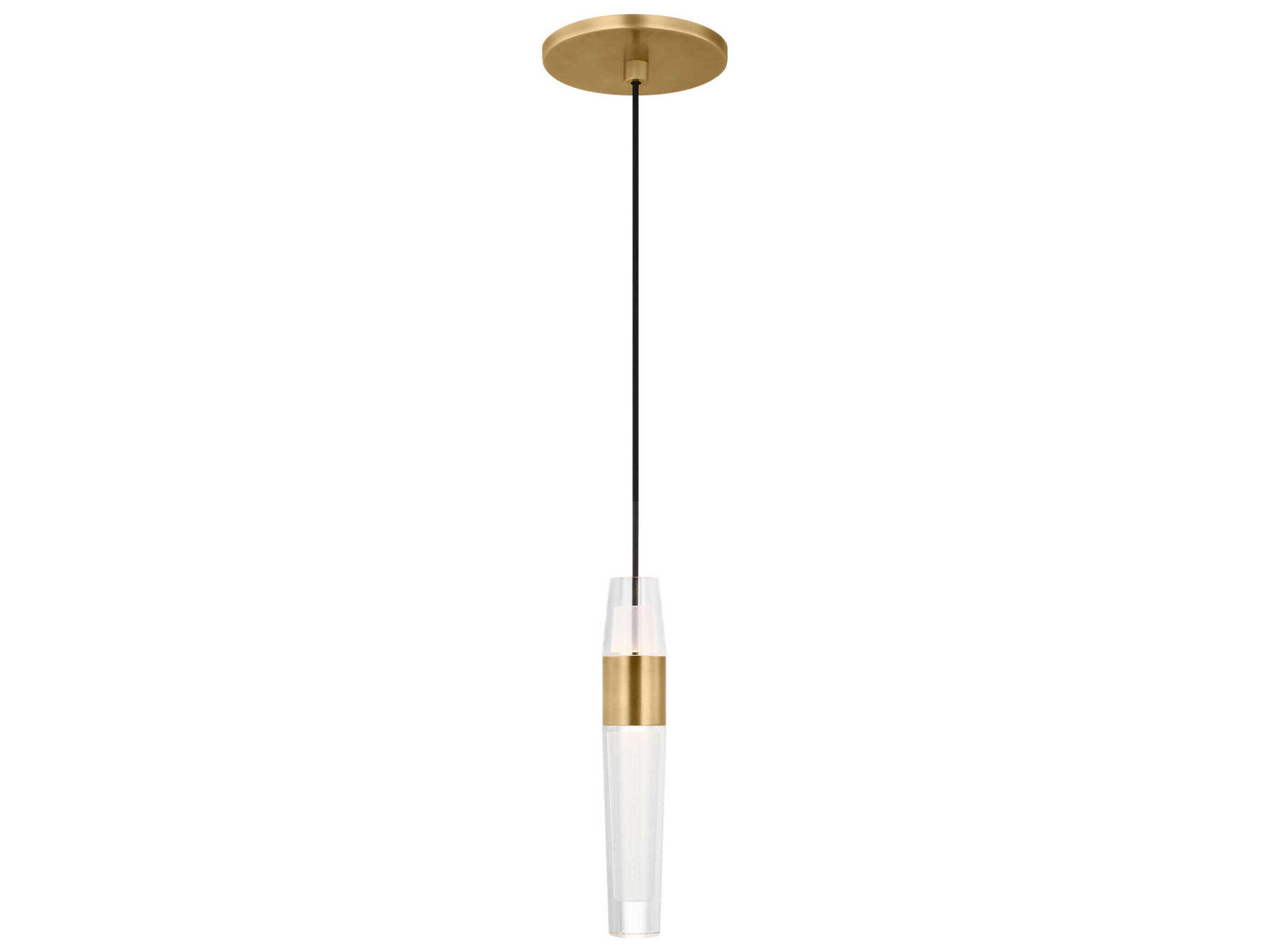 Visual Comfort Modern Lassell 1-Light Natural Brass Mini Pendant