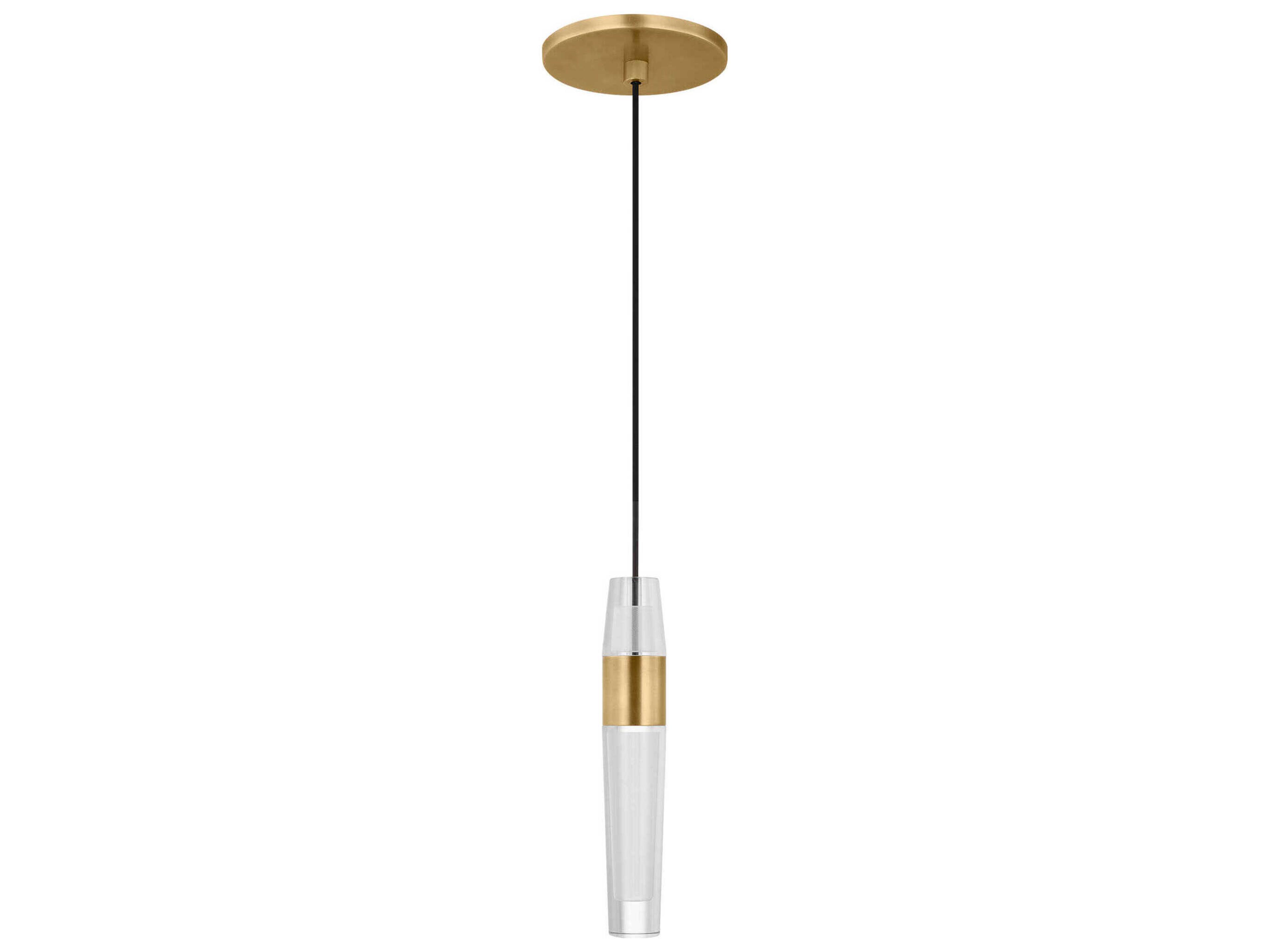 Visual Comfort Modern Lassell 1-Light Natural Brass Mini Pendant