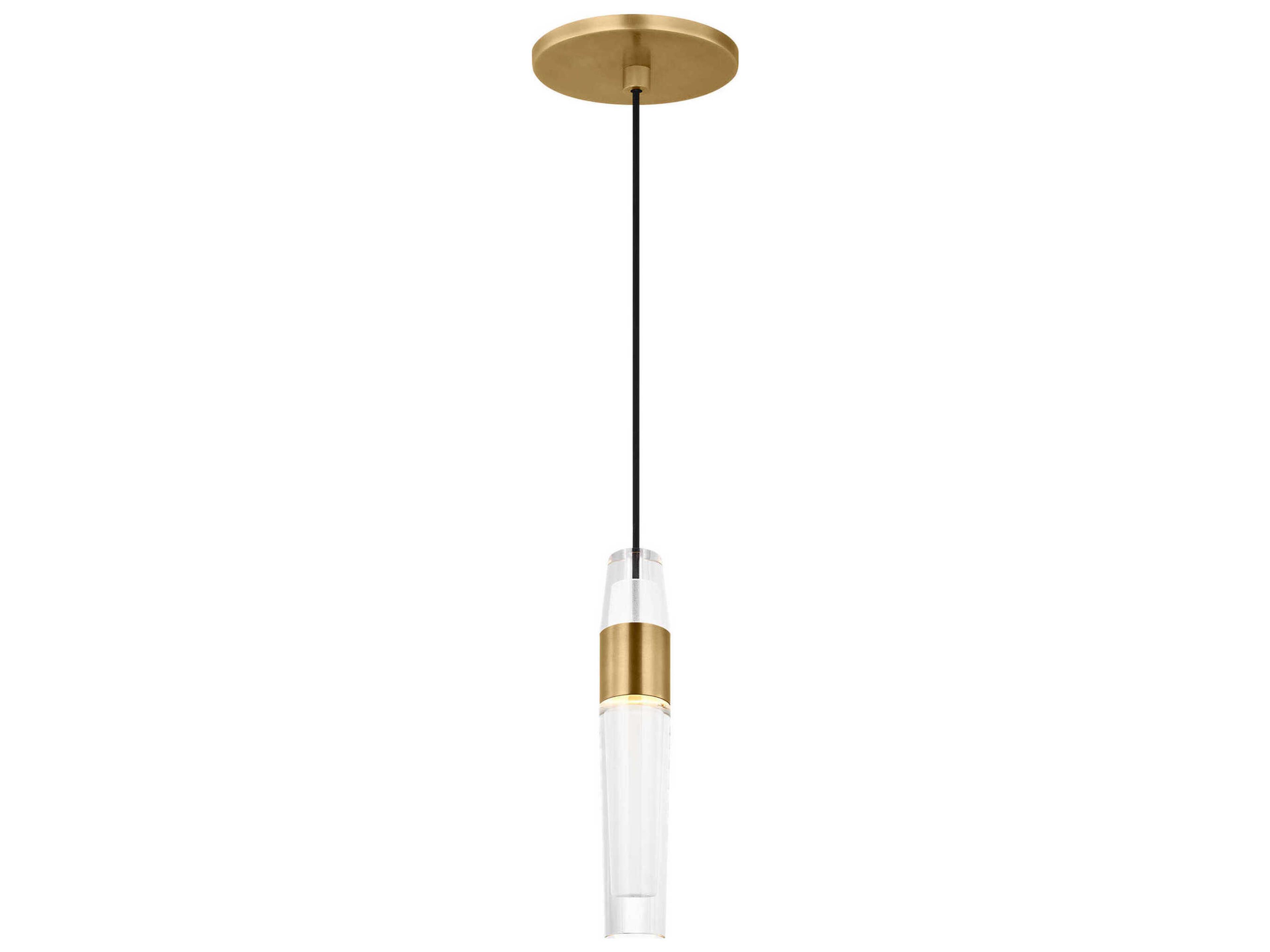 Visual Comfort Modern Lassell 1-Light Natural Brass Mini Pendant