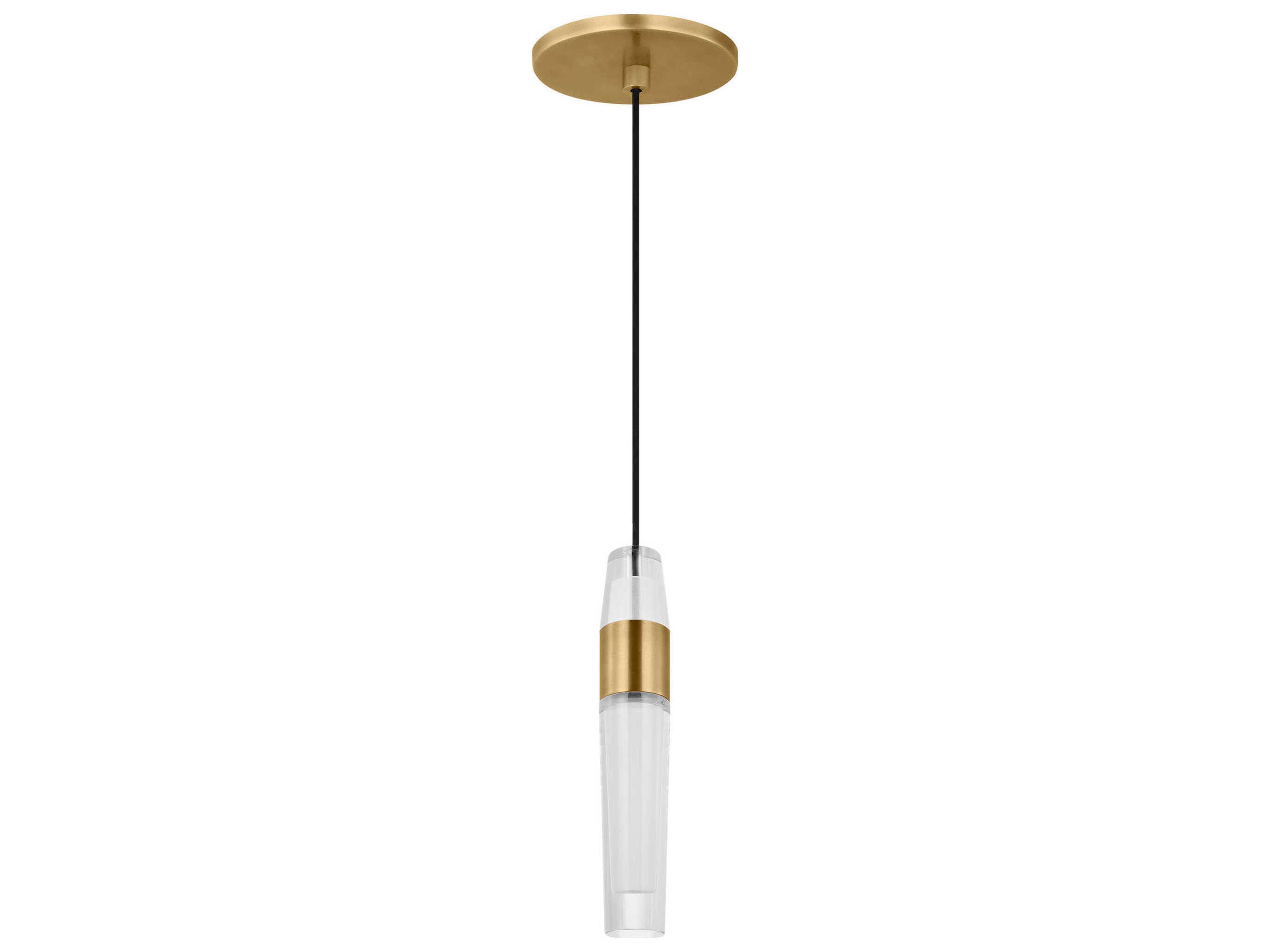 Visual Comfort Modern Lassell 1-Light Natural Brass Mini Pendant