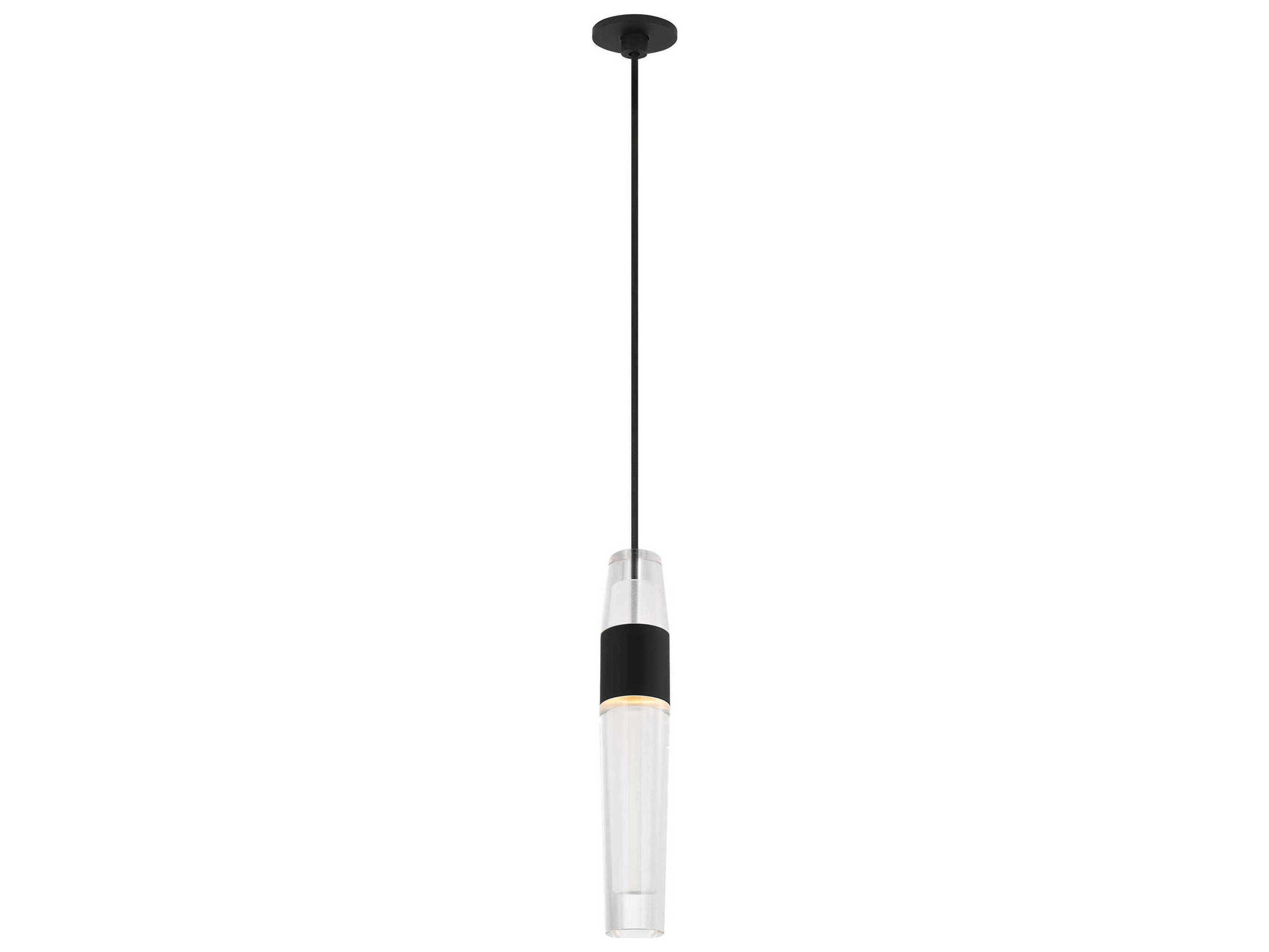Visual Comfort Modern Lassell 1-Light Nightshade Black Mini Pendant