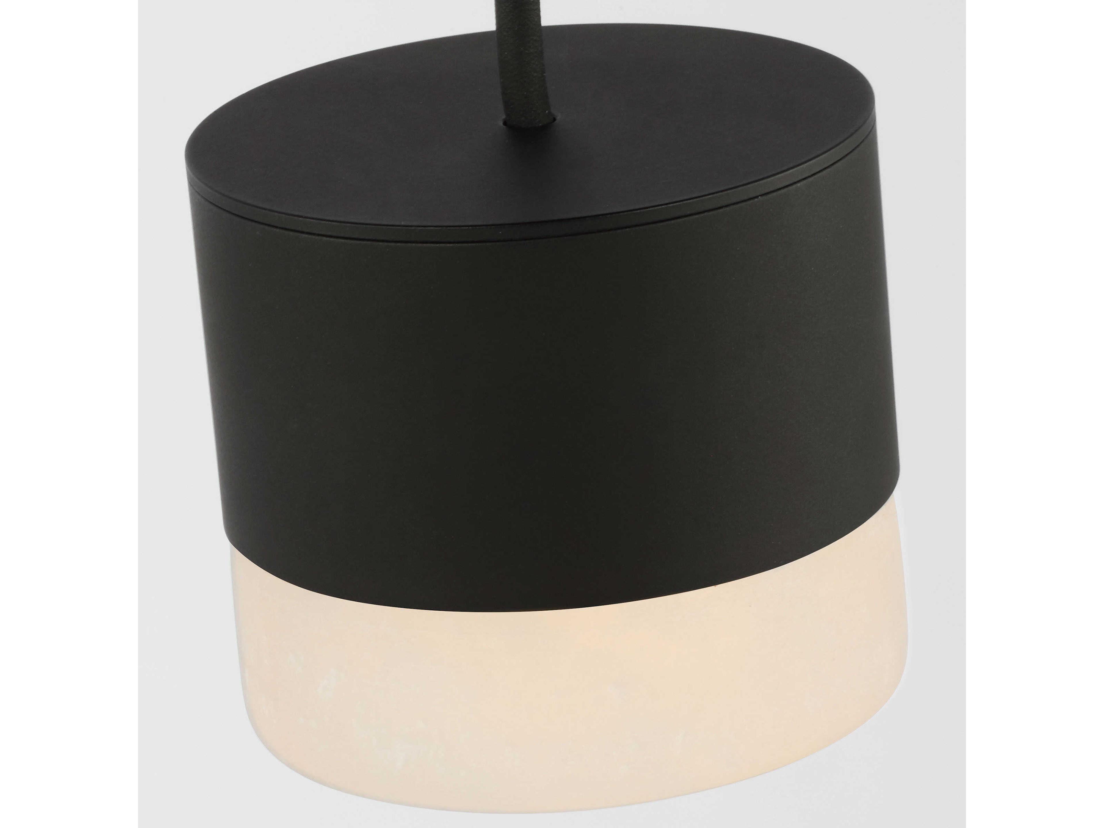 Visual Comfort Modern Gable 1-Light Nightshade Black Mini Pendant