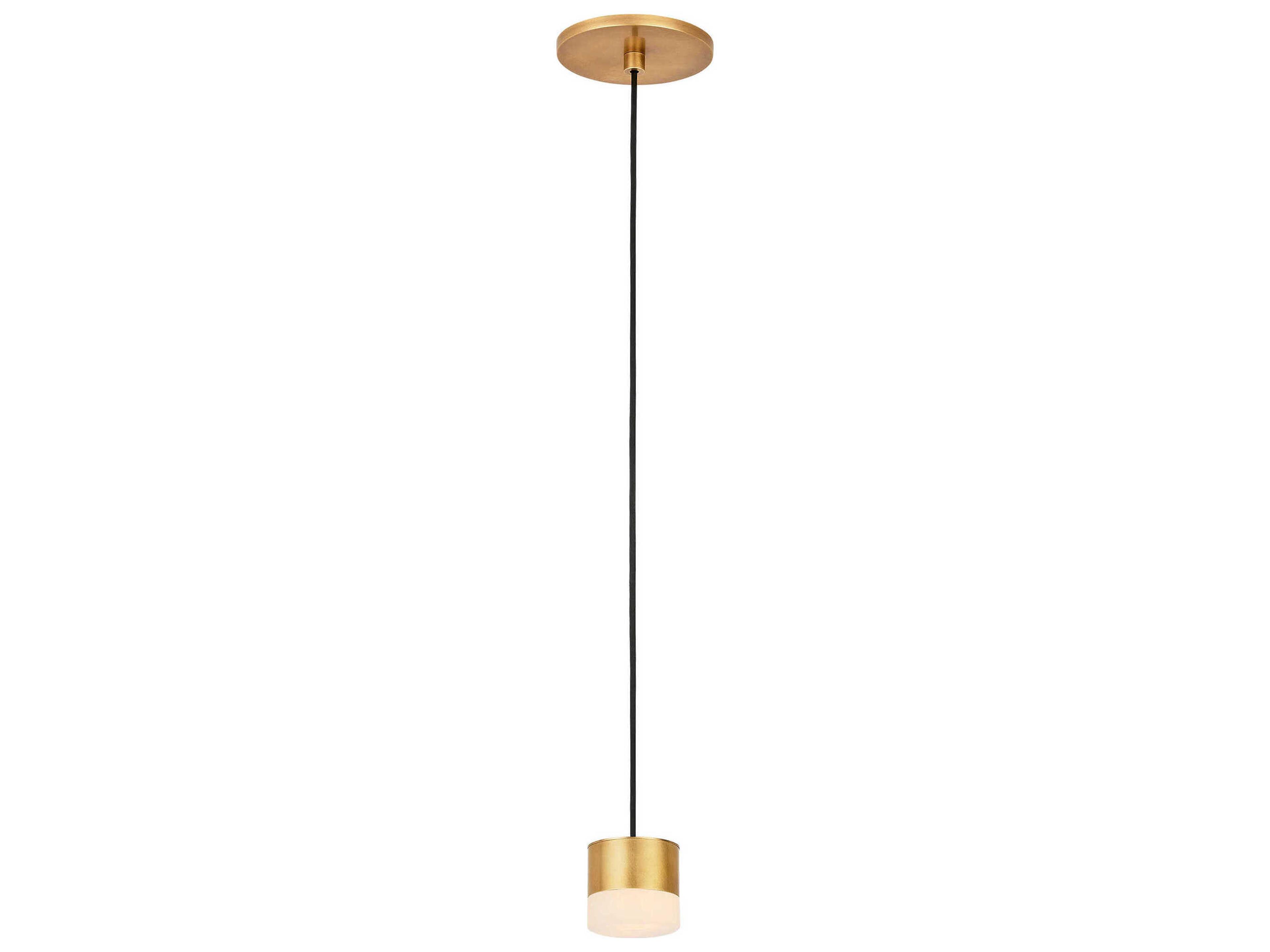 Visual Comfort Modern Gable 1-Light Hand Rubbed Antique Brass Mini Pendant