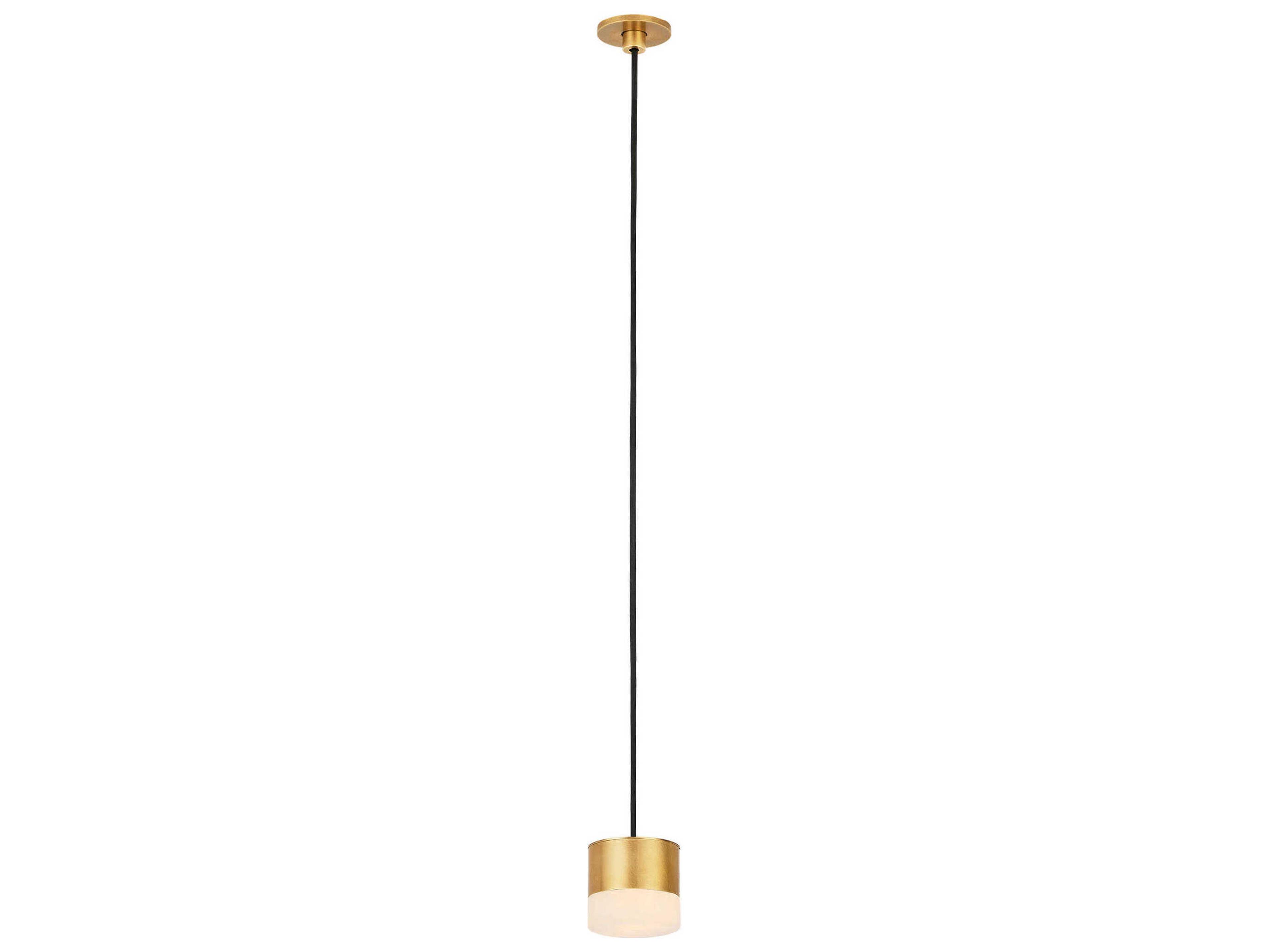 Visual Comfort Modern Gable 1-Light Hand Rubbed Antique Brass Mini Pendant