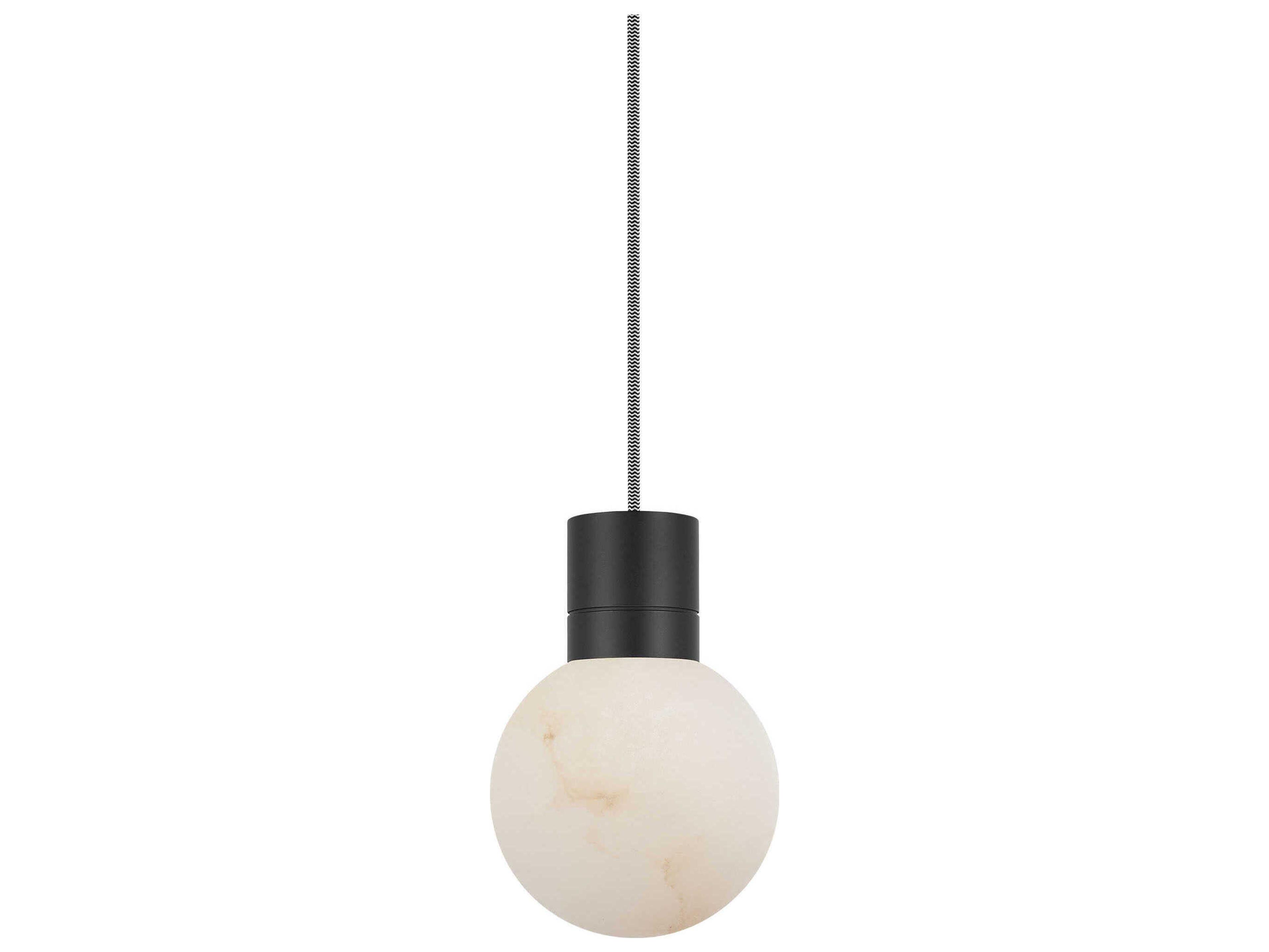 Visual Comfort Modern Mina 1-Light Black LED Globe Mini Pendant