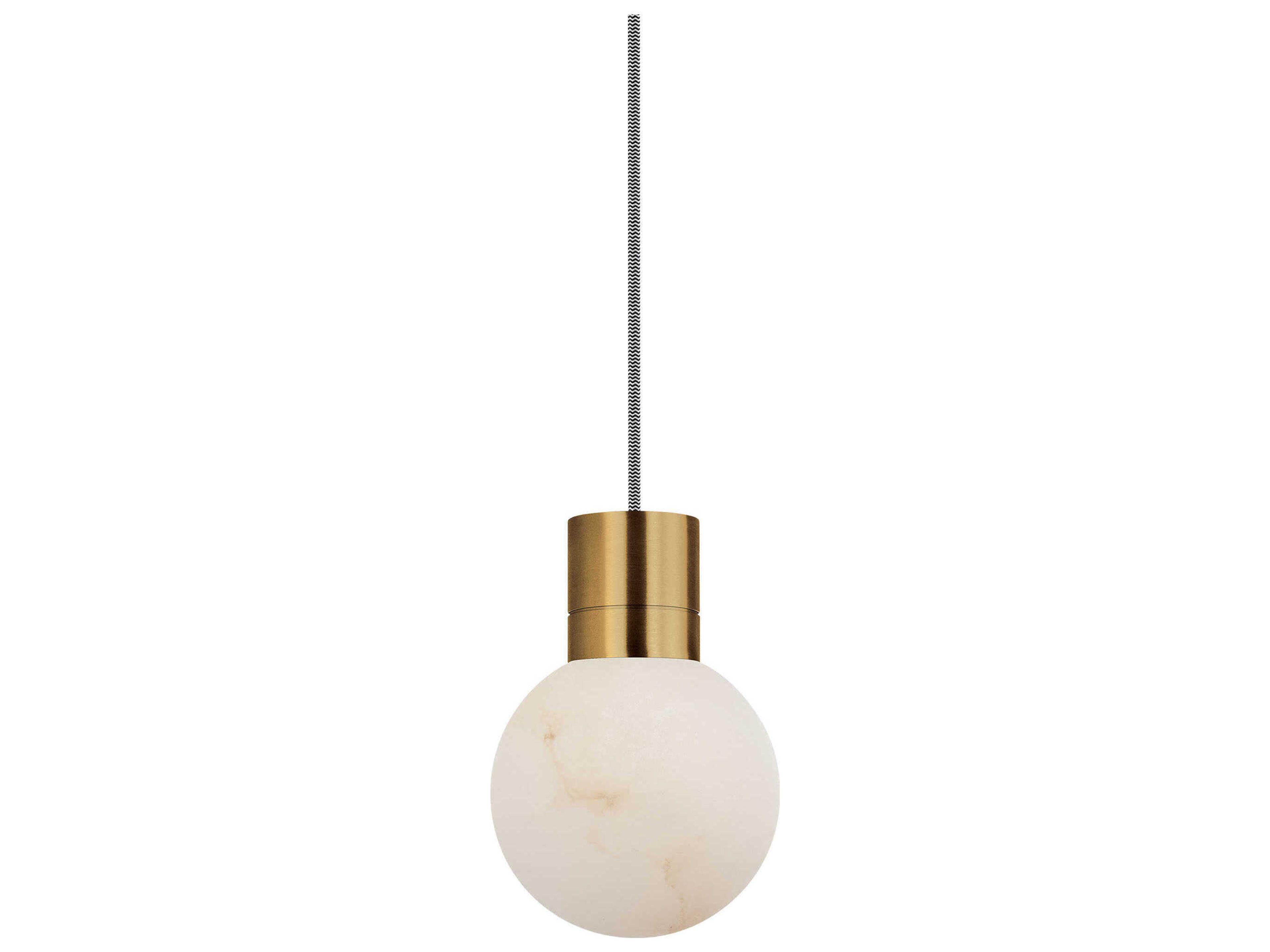 Visual Comfort Modern Mina 1-Light Brass LED Globe Mini Pendant