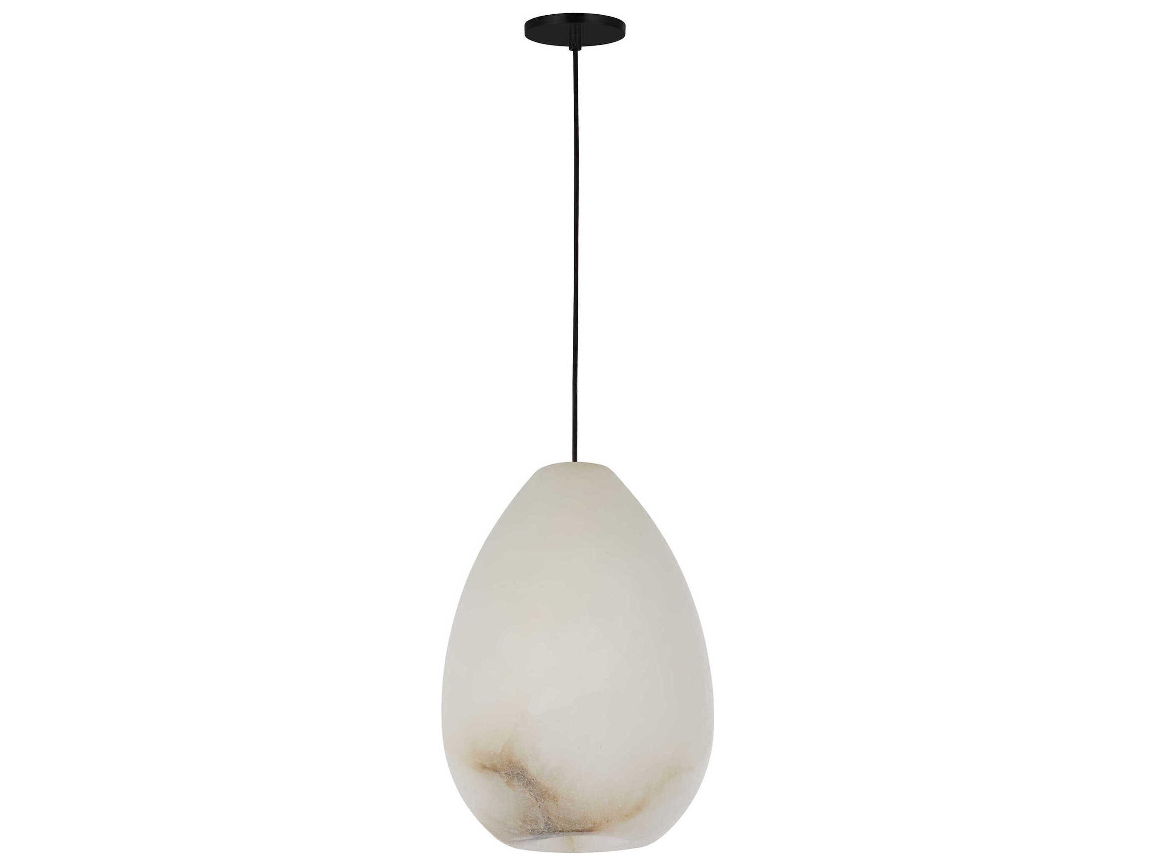 Visual Comfort Modern Alina 1-Light Nightshade Black White Mini Pendant