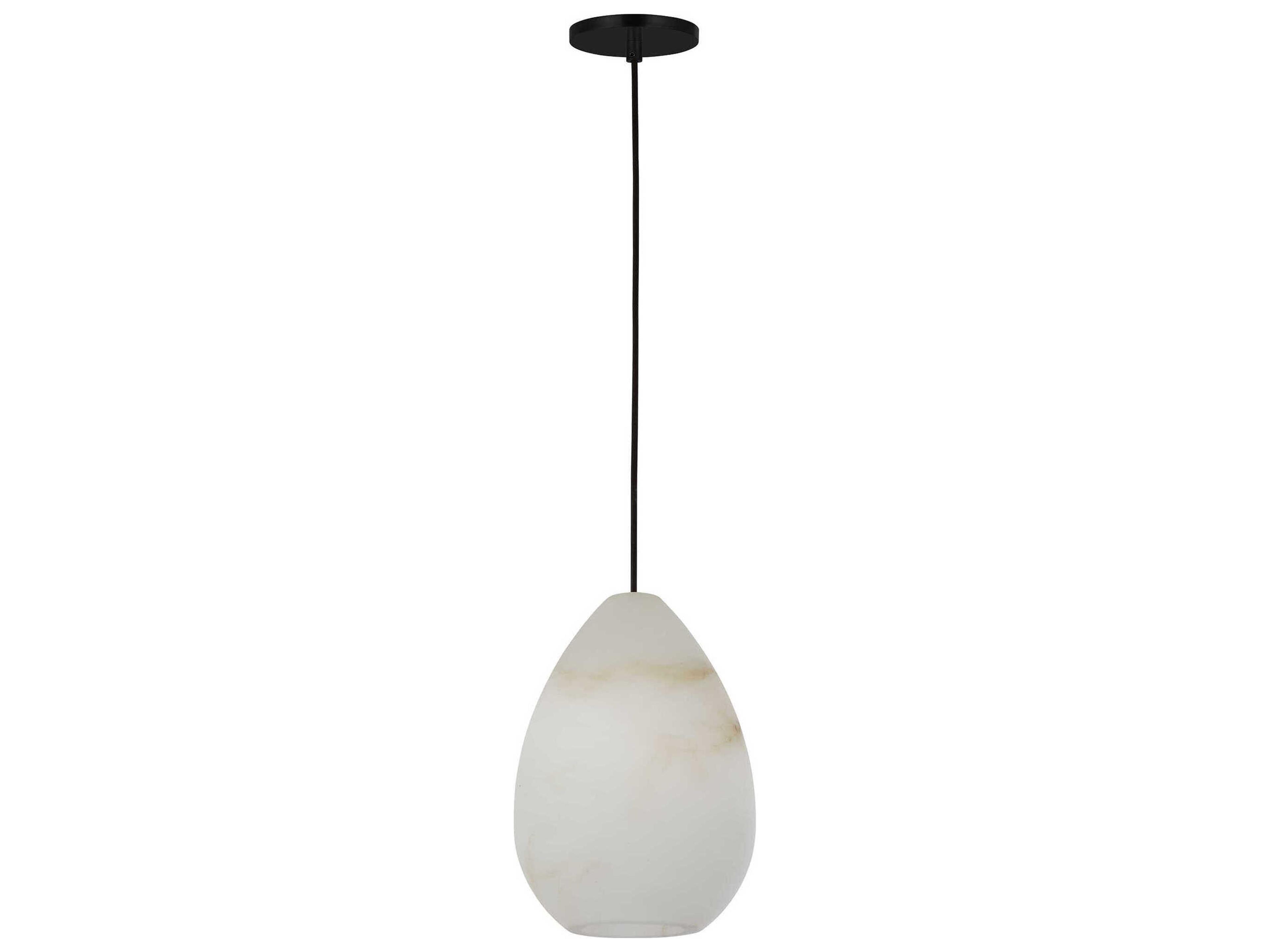 Visual Comfort Modern Alina 1-Light Nightshade Black White Mini Pendant